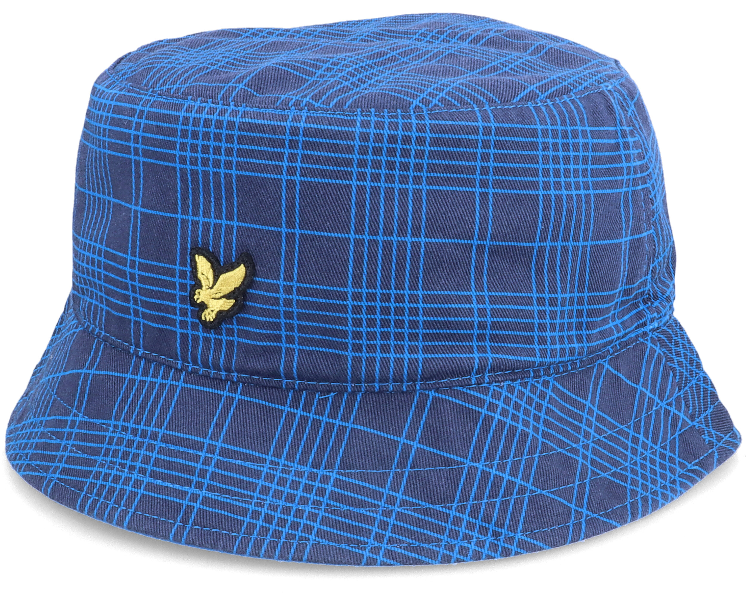 Reversable Check Hat W352 Navy/Ocean Blue Bucket Lyle & Scott hats