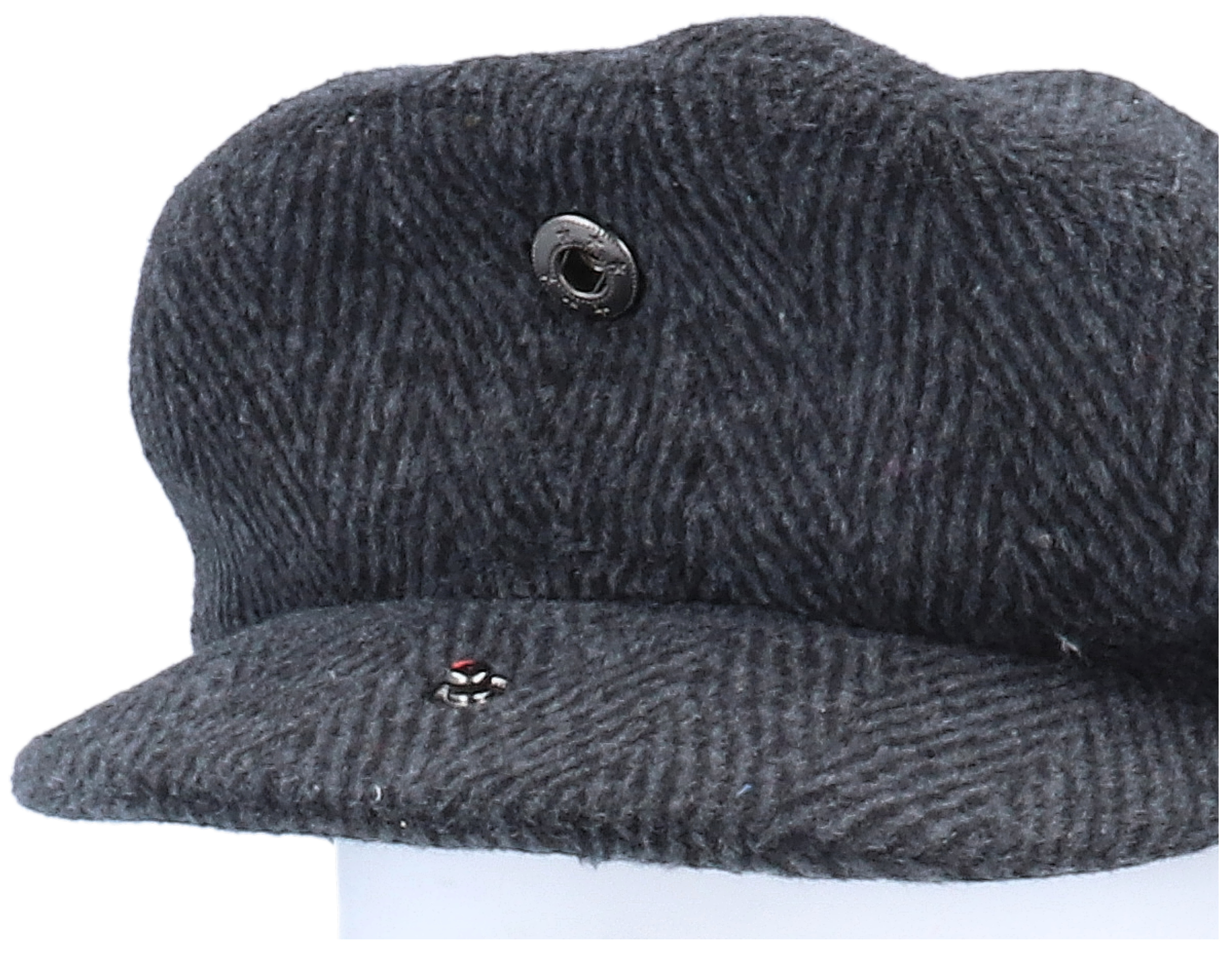 Herringbone Charcoal Flat Cap Jaxon & James caps Hatstore.co.uk