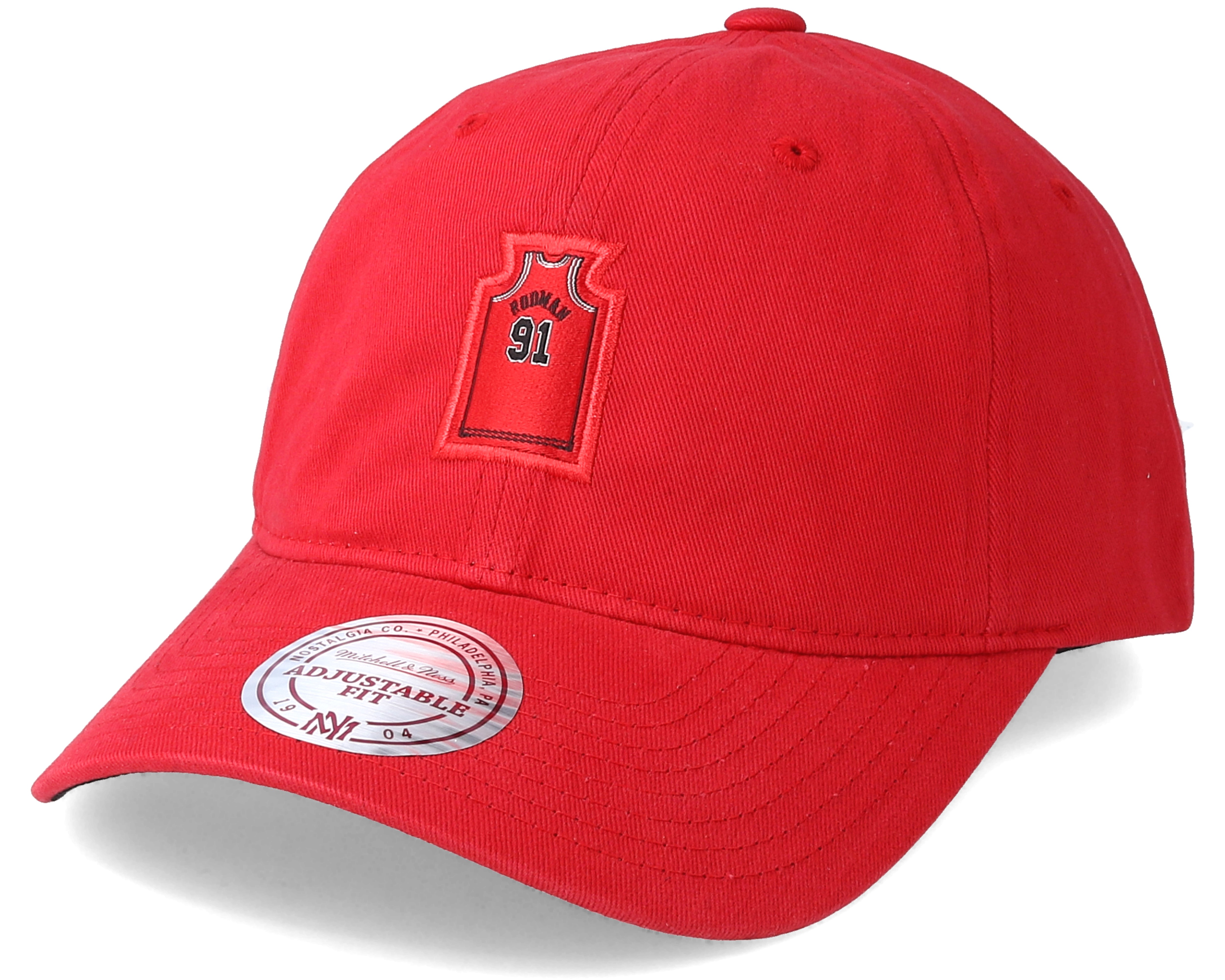 Chicago Bulls Small Jersey Dad Hat Red Adjustable - Mitchell & Ness ...