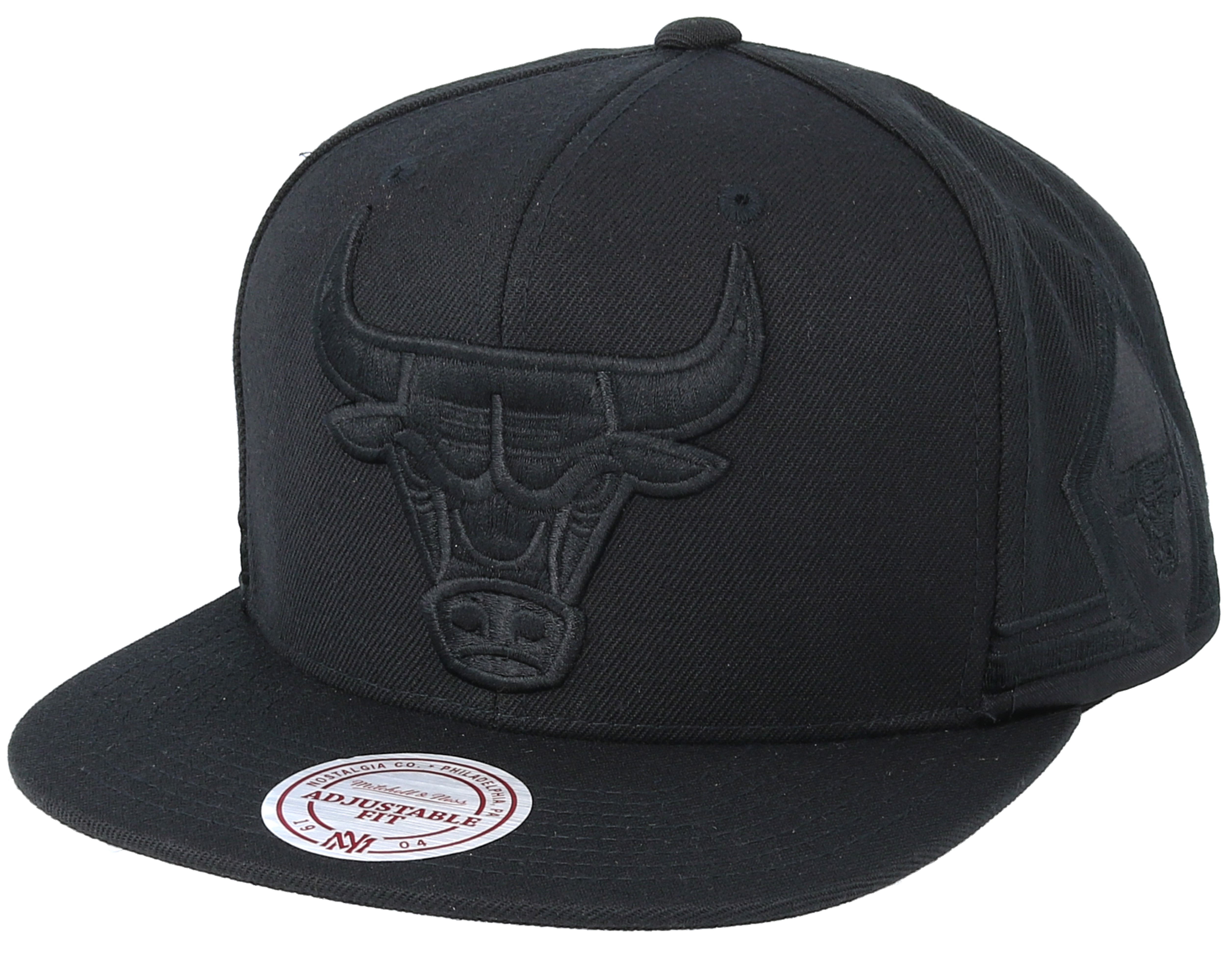 Chicago Bulls Tonal Short Hook Black Snapback Mitchell & Ness caps Hatstore.co.uk