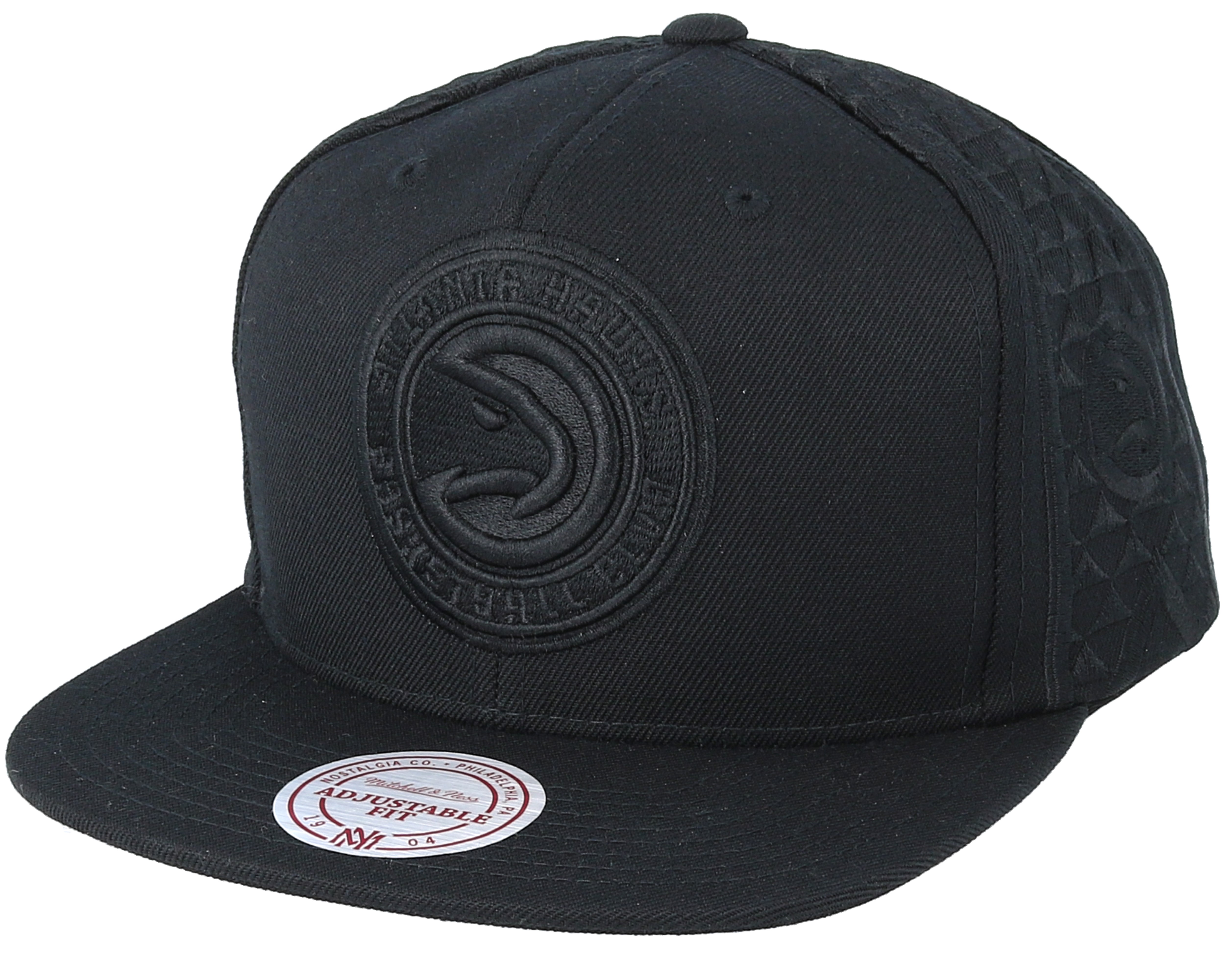 Atlanta Hawks Tonal Short Hook Black Snapback Mitchell & Ness caps Hatstore.co.uk