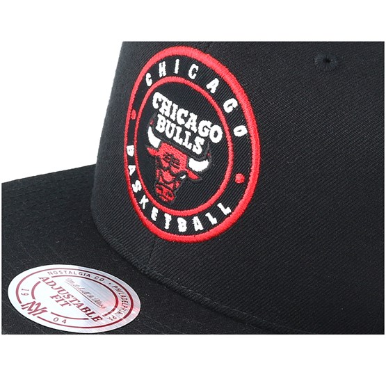 Chicago Bulls Twill Circle Patch Black Snapback Mitchell Ness Caps Hatstoreworld Com