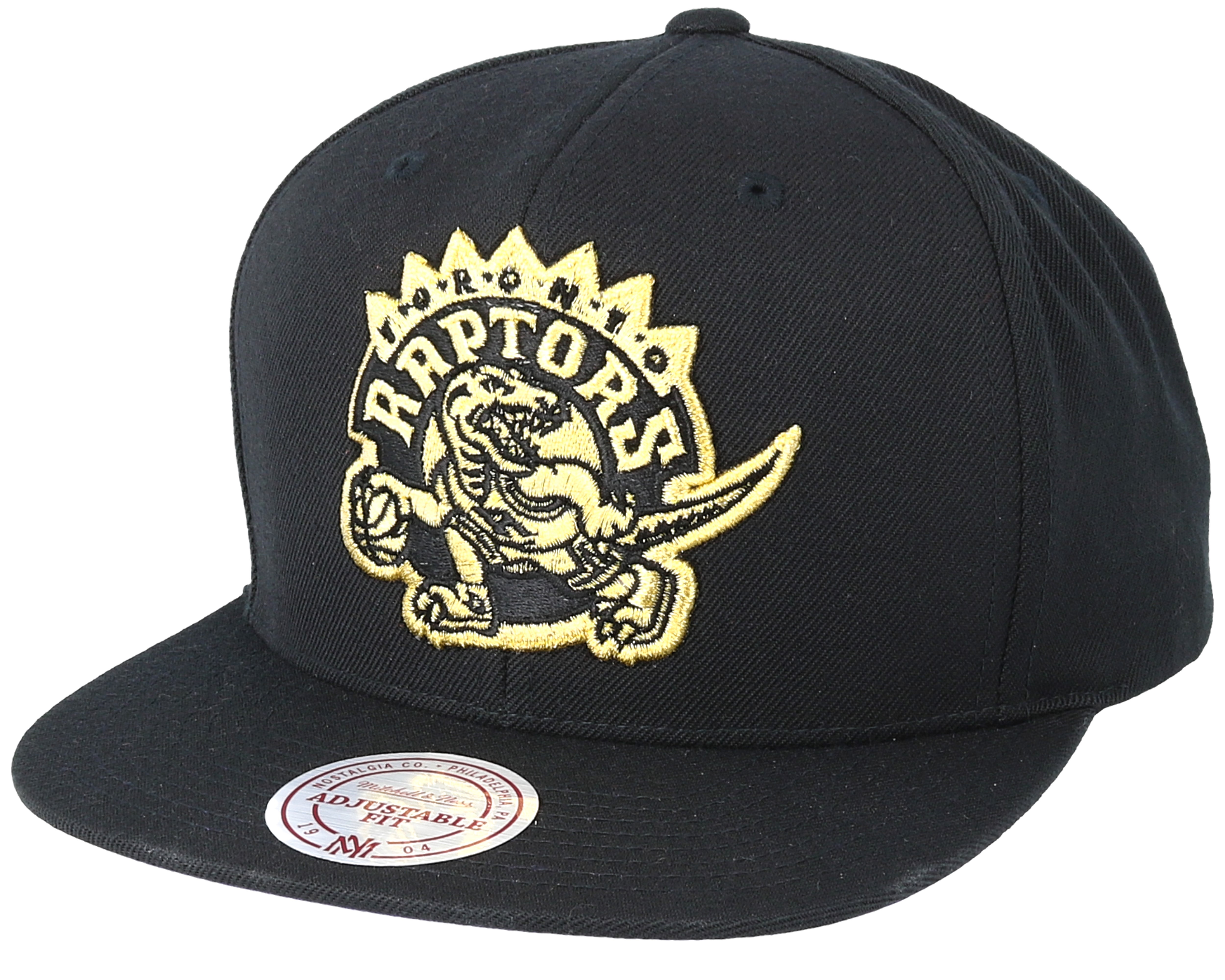 Toronto Raptors Black & Gold Metallic Black Snapback - Mitchell & Ness ...