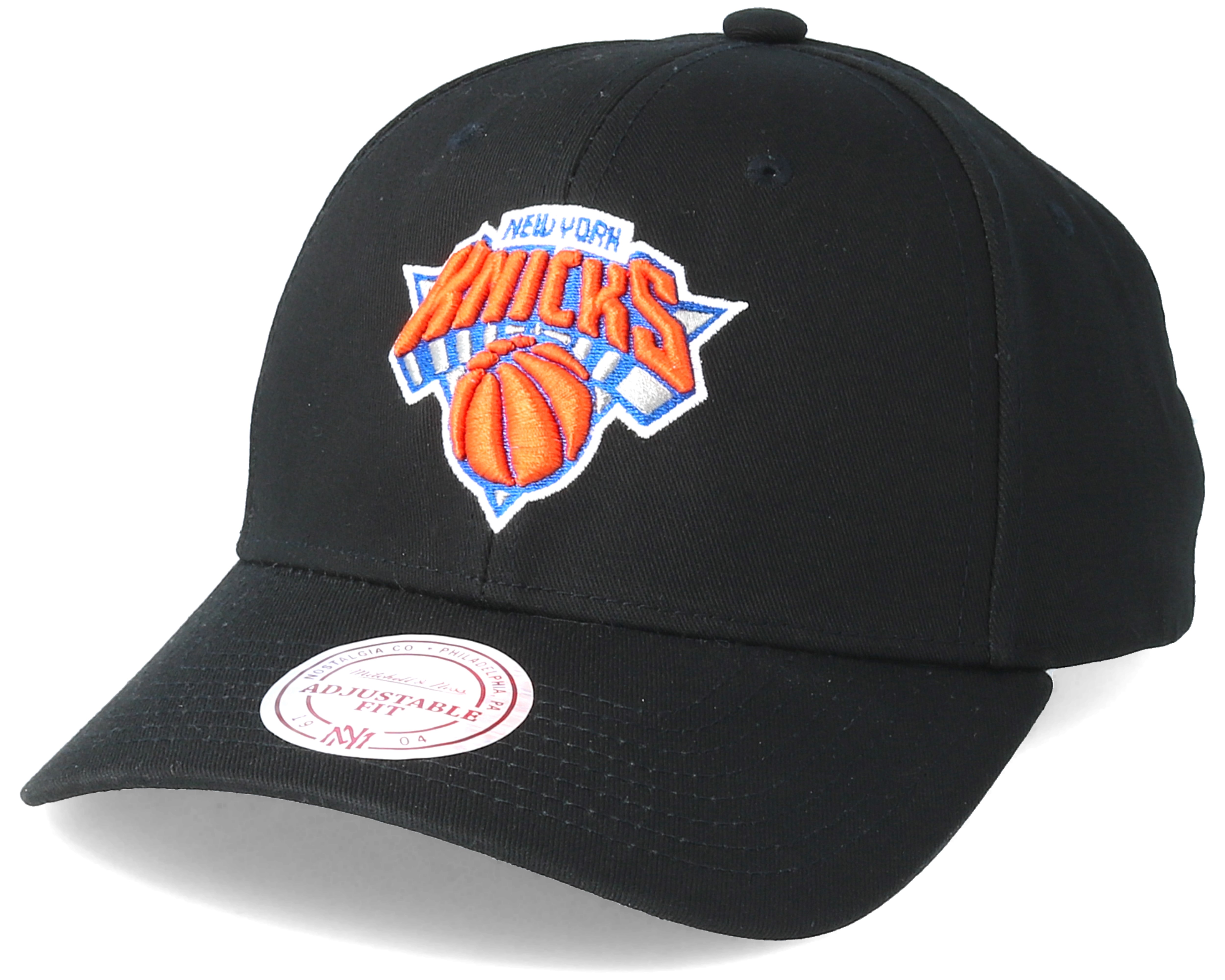 New York Knicks Team Logo Low Profile Black Adjustable - Mitchell & Ness caps - Hatstoreworld.com