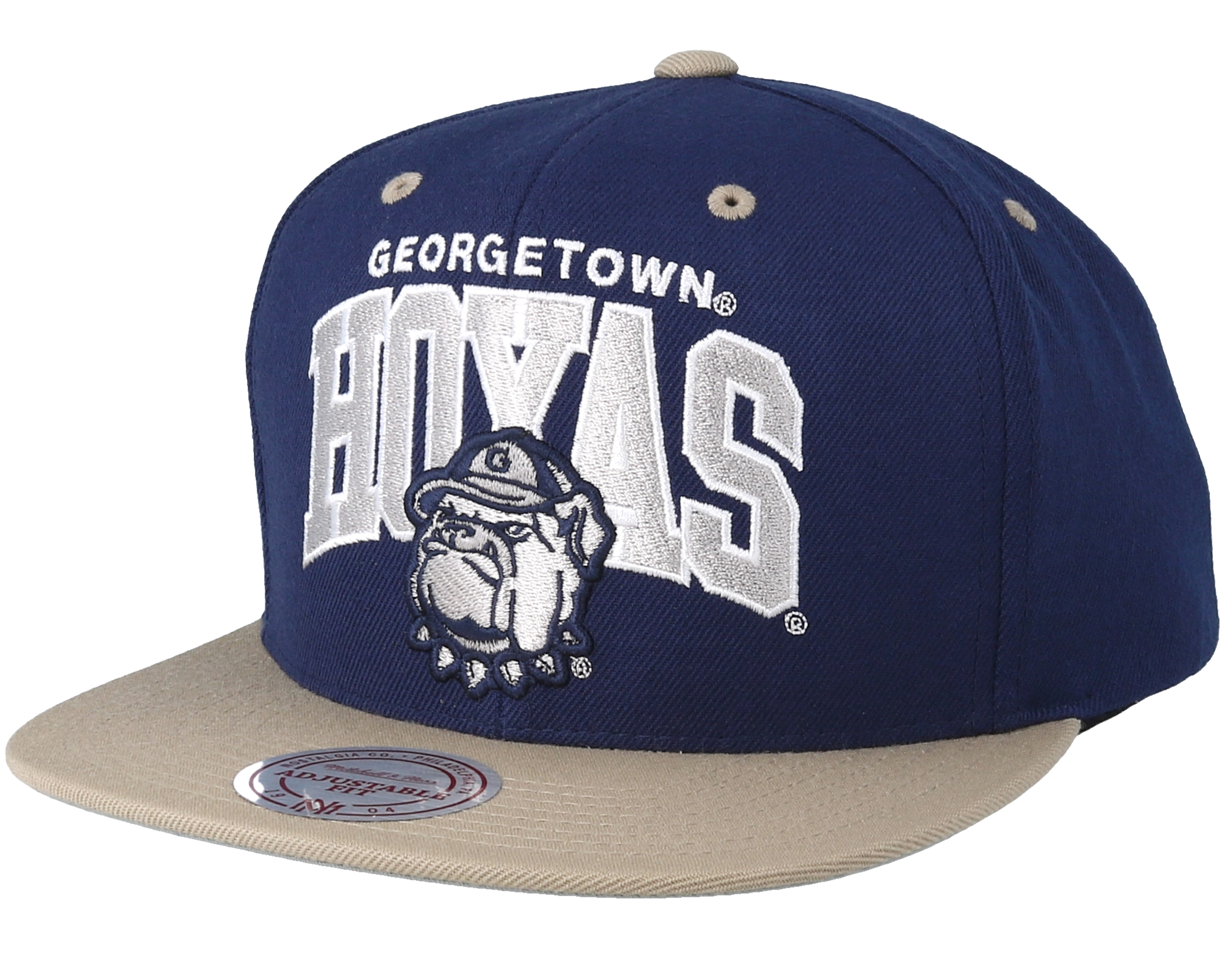 Georgetown Hoyas Team Arch Navy/Grey Snapback - Mitchell & Ness caps