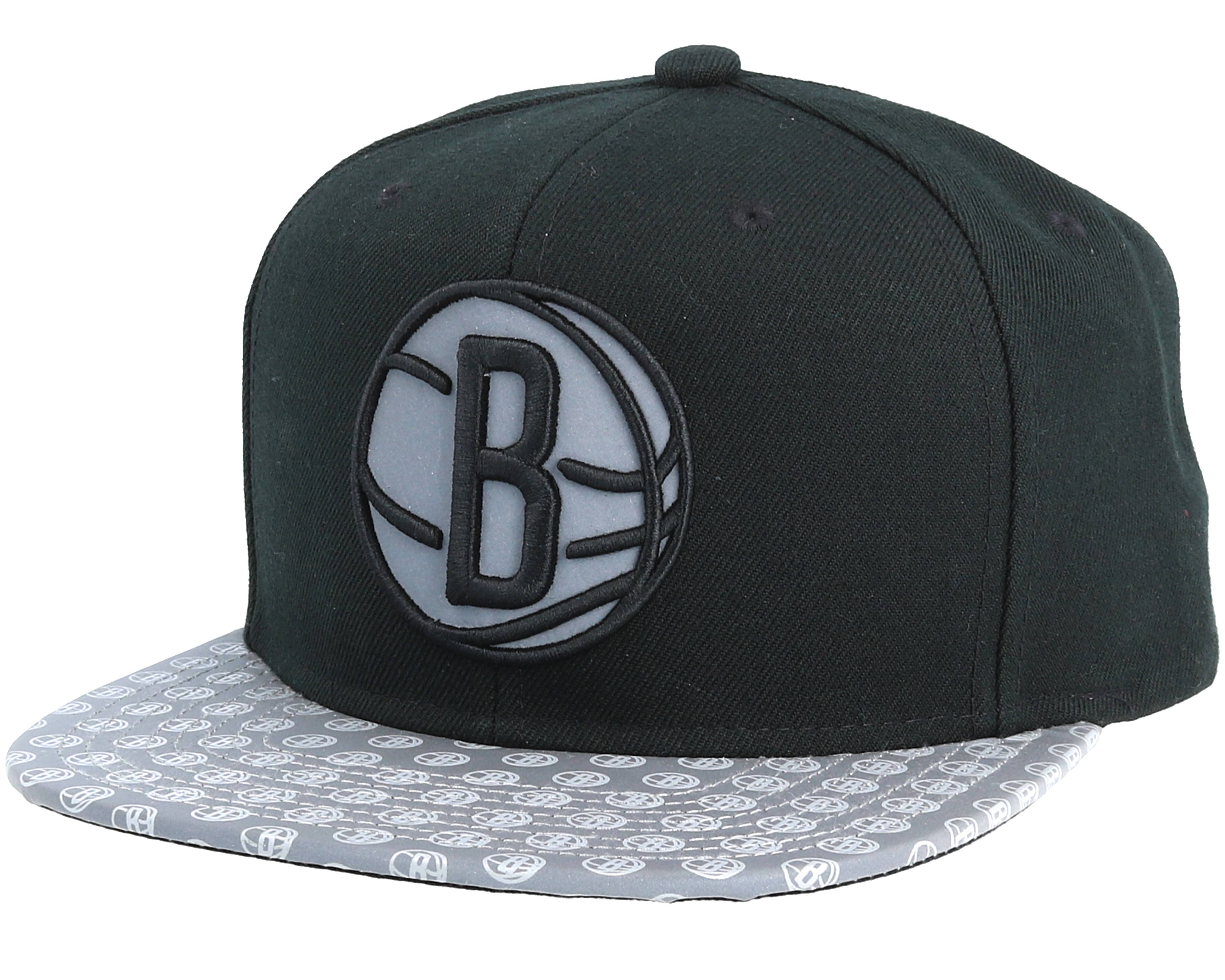Brooklyn Nets Primary Reflect Black Snapback Mitchell & Ness caps