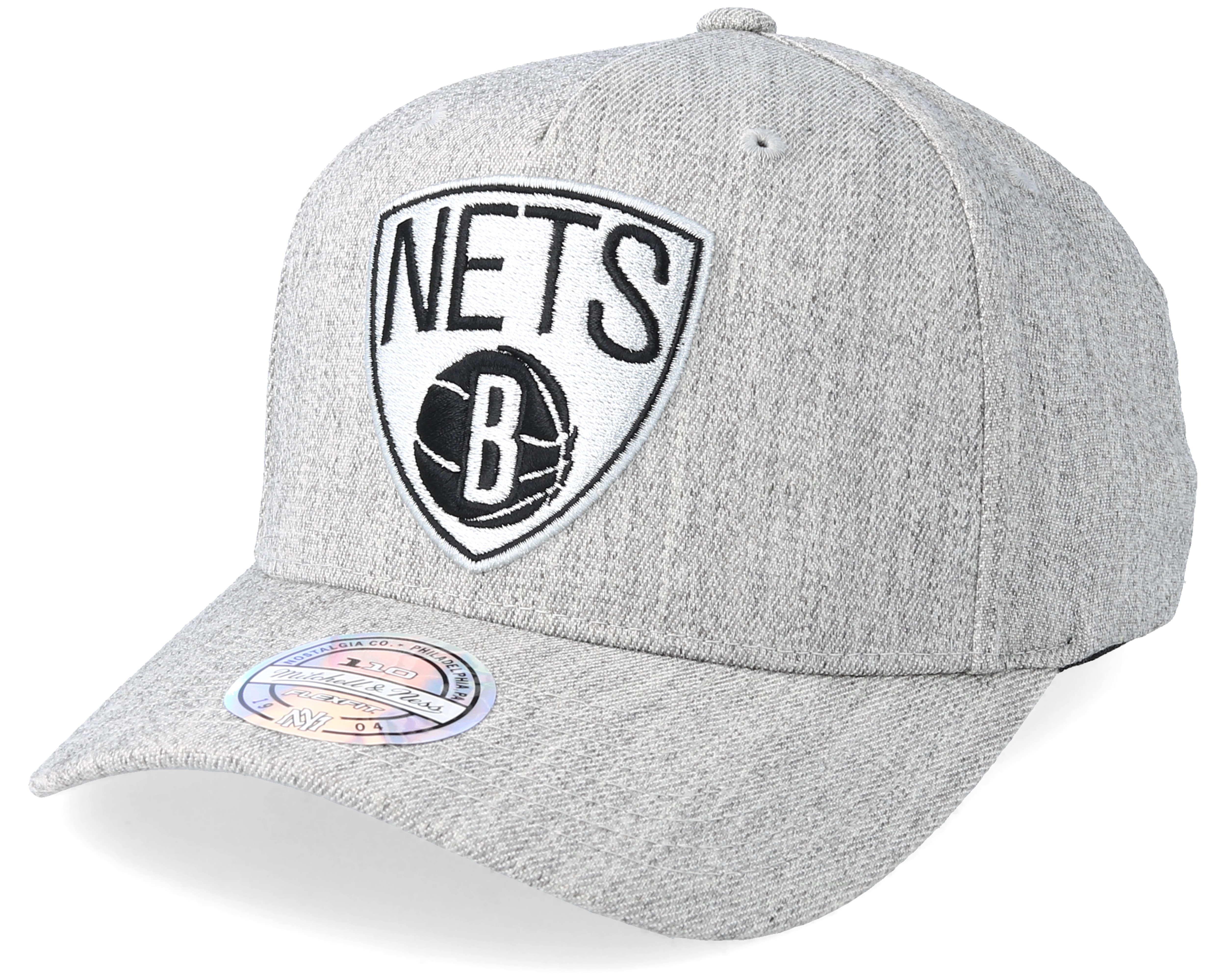Brooklyn Nets Outline Logo Melange Grey 110 Adjustable ...