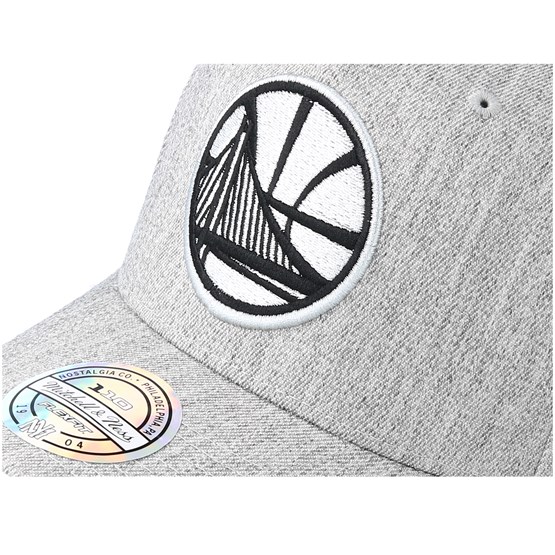 Mitchell /& Ness Golden State Warriors Melange Logo 110 Black Adjustable