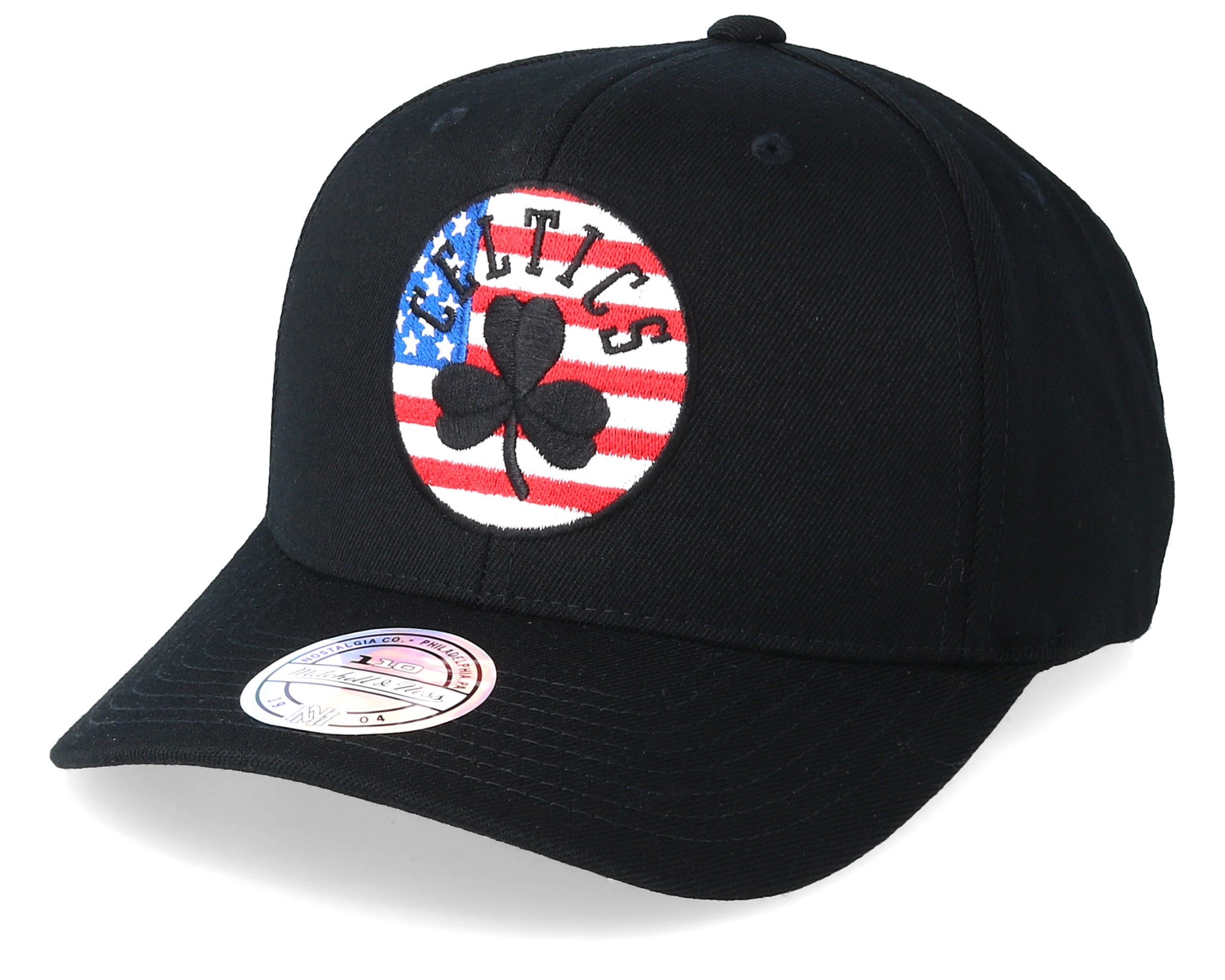 Boston Celtics USA Logo 110 Black Adjustable - Mitchell & Ness - Bearded Man Apparel - Hatstore.es