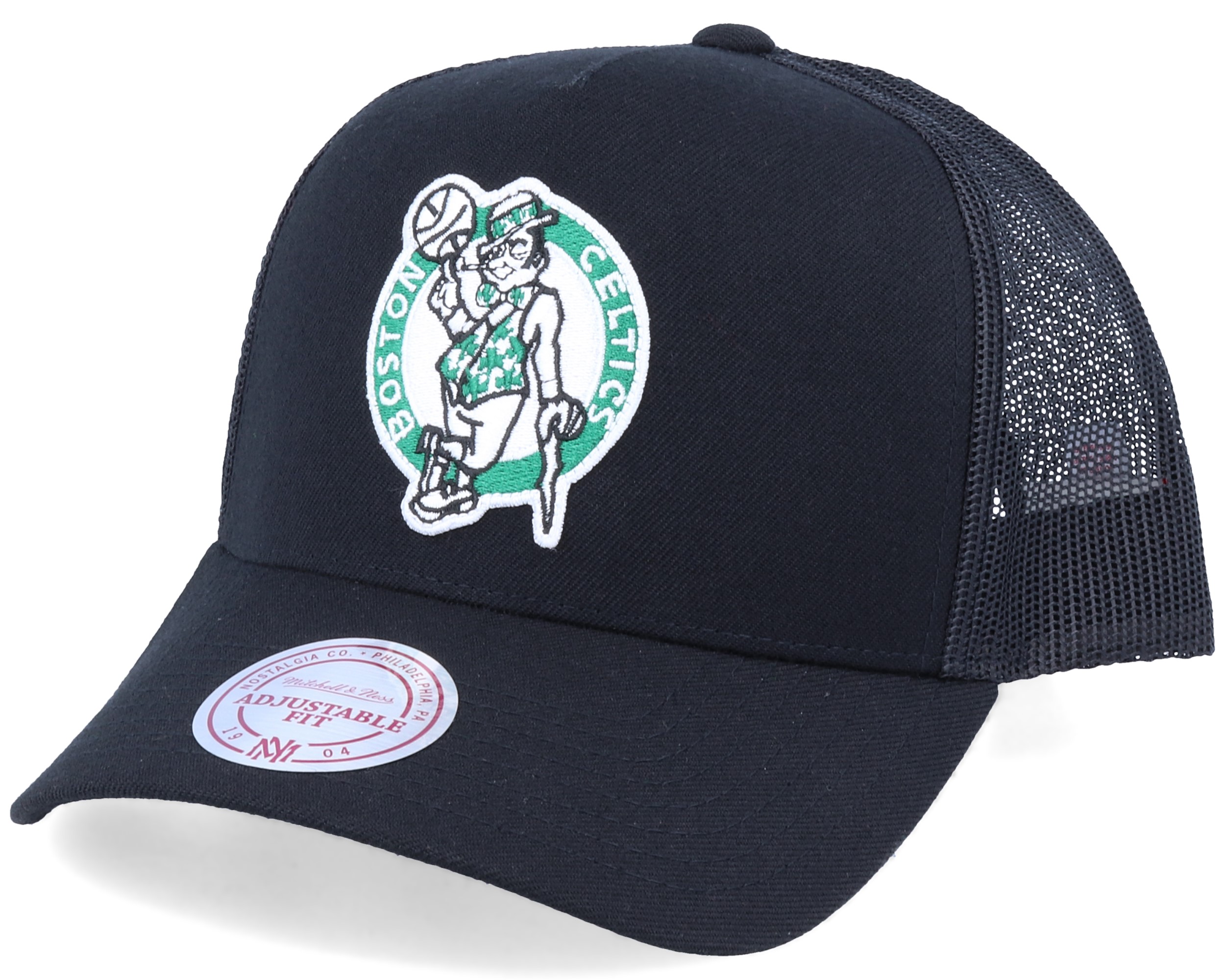 Boston Celtics Logo Classic Black Trucker - Mitchell ...