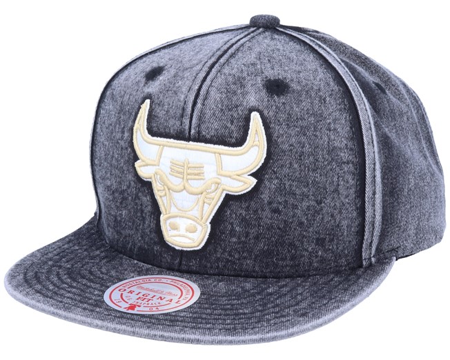 Mitchell /& Ness Chicago Bulls Snapback Hat Dark Grey Navy Big Bull Symbol Cap