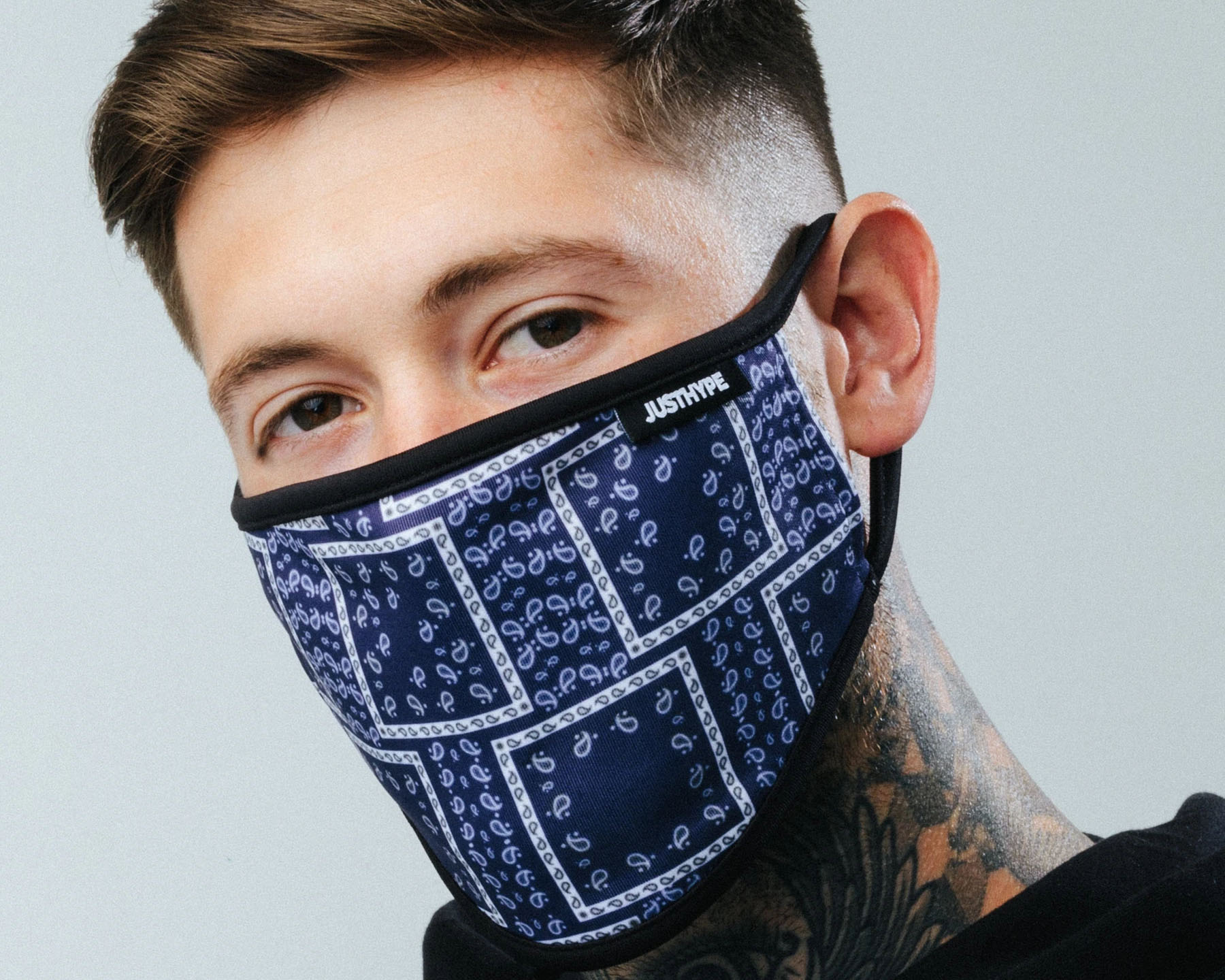 Bandana Squares Blue Face Mask Hype facemask