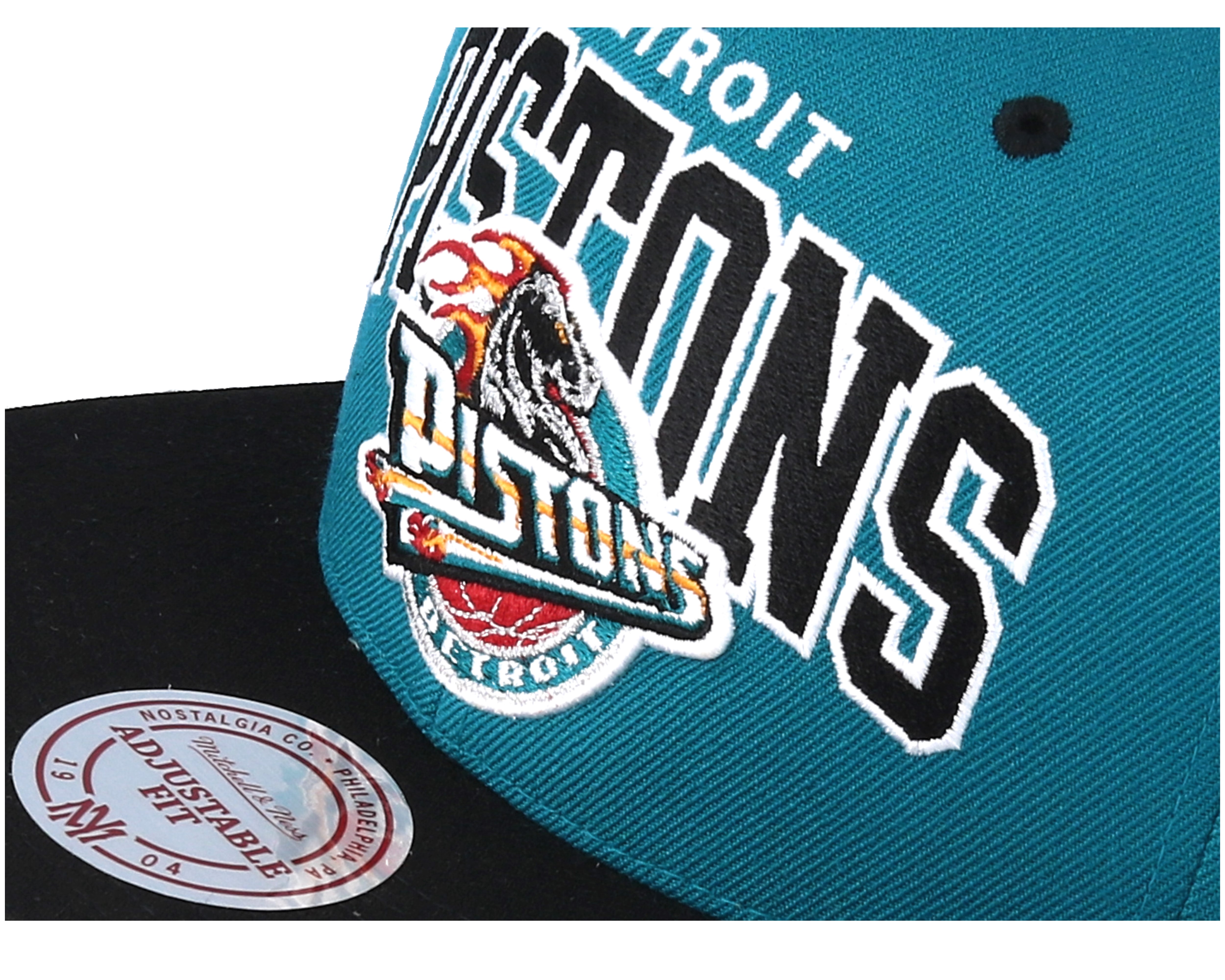 Detroit Pistons Team Arch Teal/Black Snapback Mitchell & Ness caps