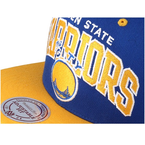 Golden State Warriors Team Arch Blue Yellow Snapback Mitchell Ness Caps Hatstore Ae
