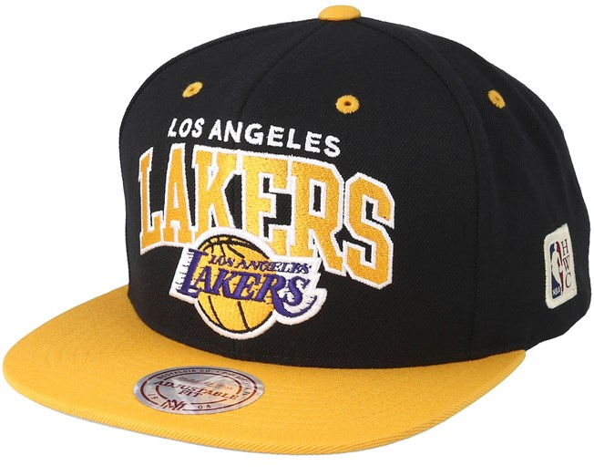 black and yellow lakers hat