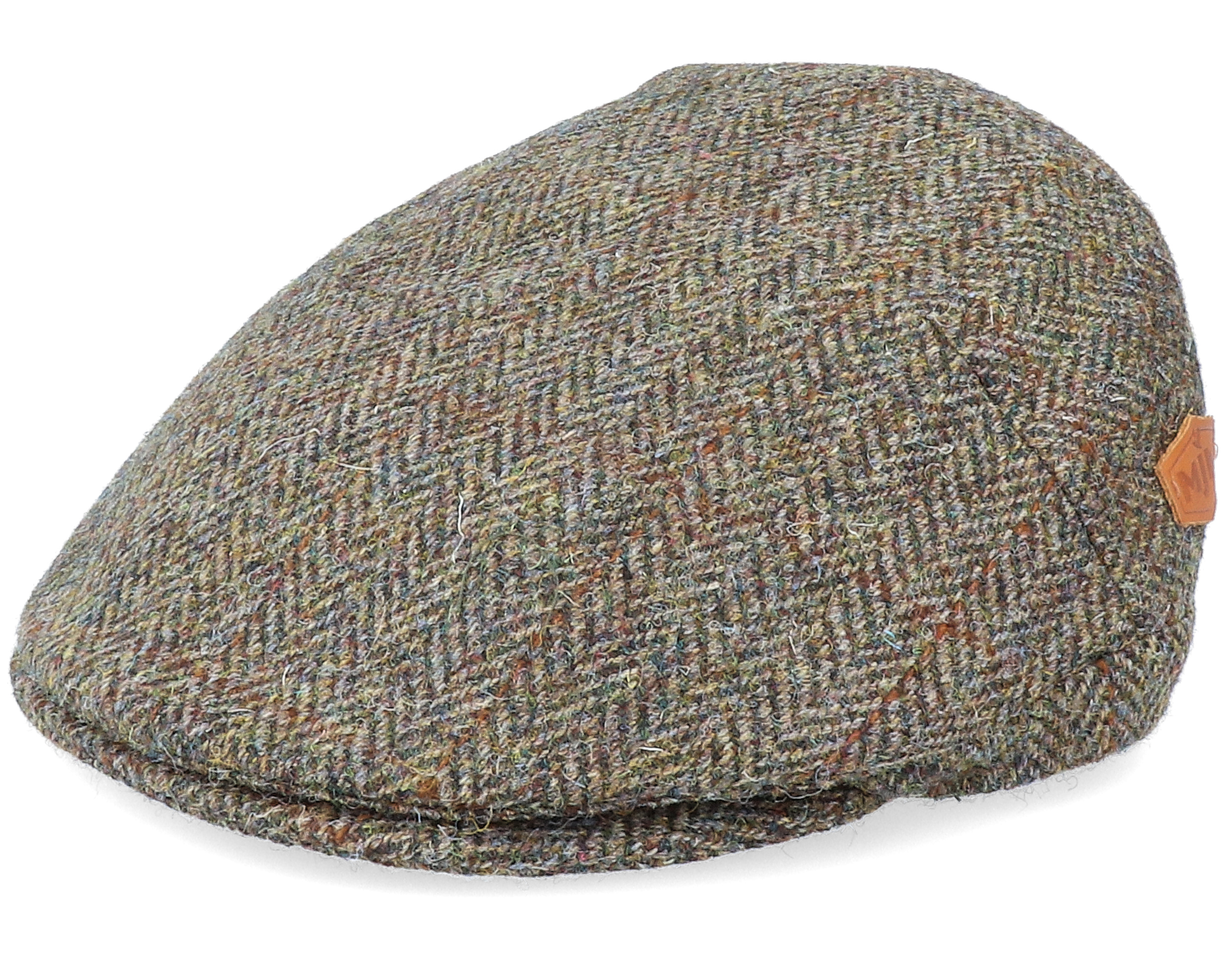 Harris Tweed Ym Green Herringbone Flat Cap MJM Hats caps