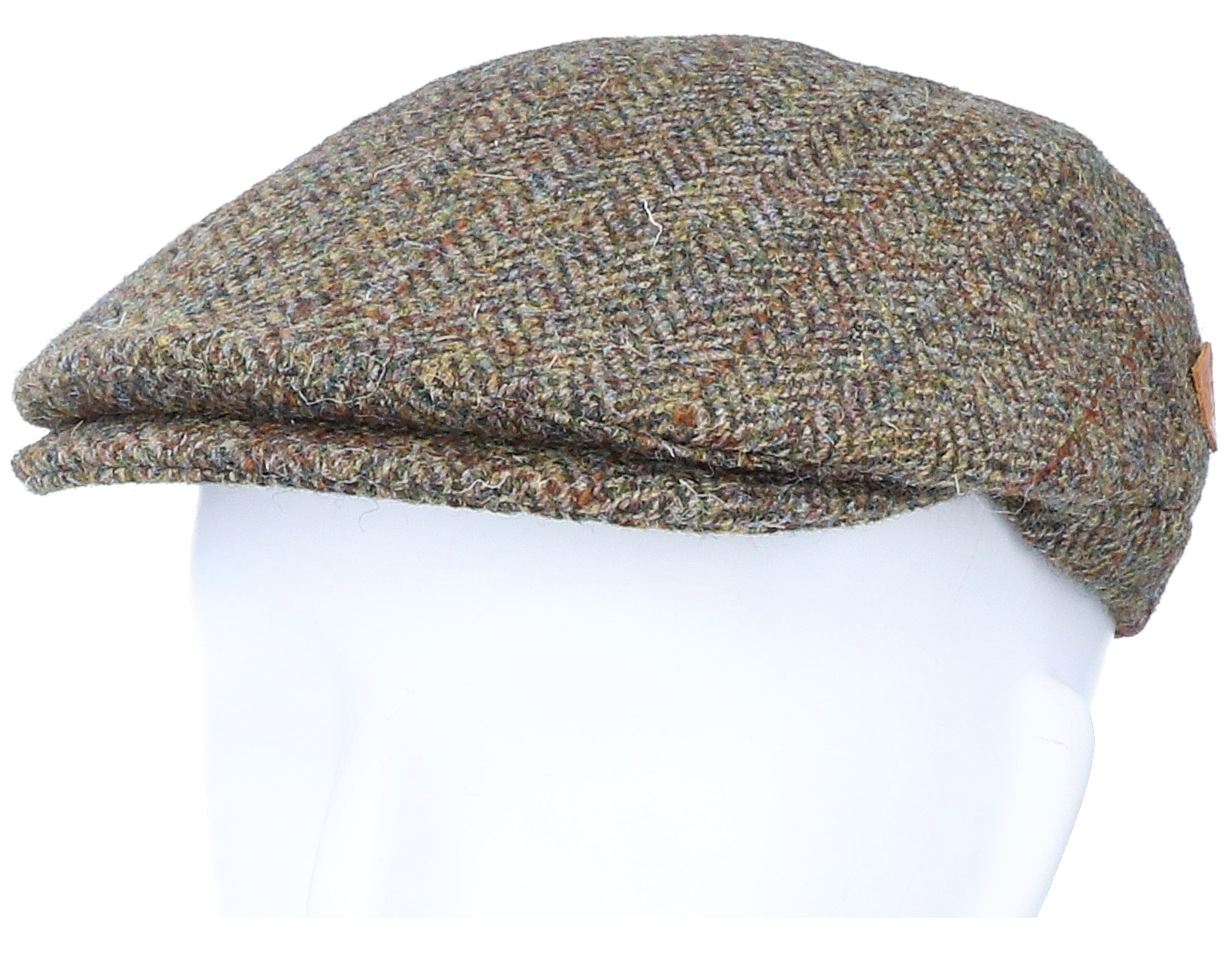 Harris Tweed Ym Green Herringbone Flat Cap MJM Hats cap Hatstore.de