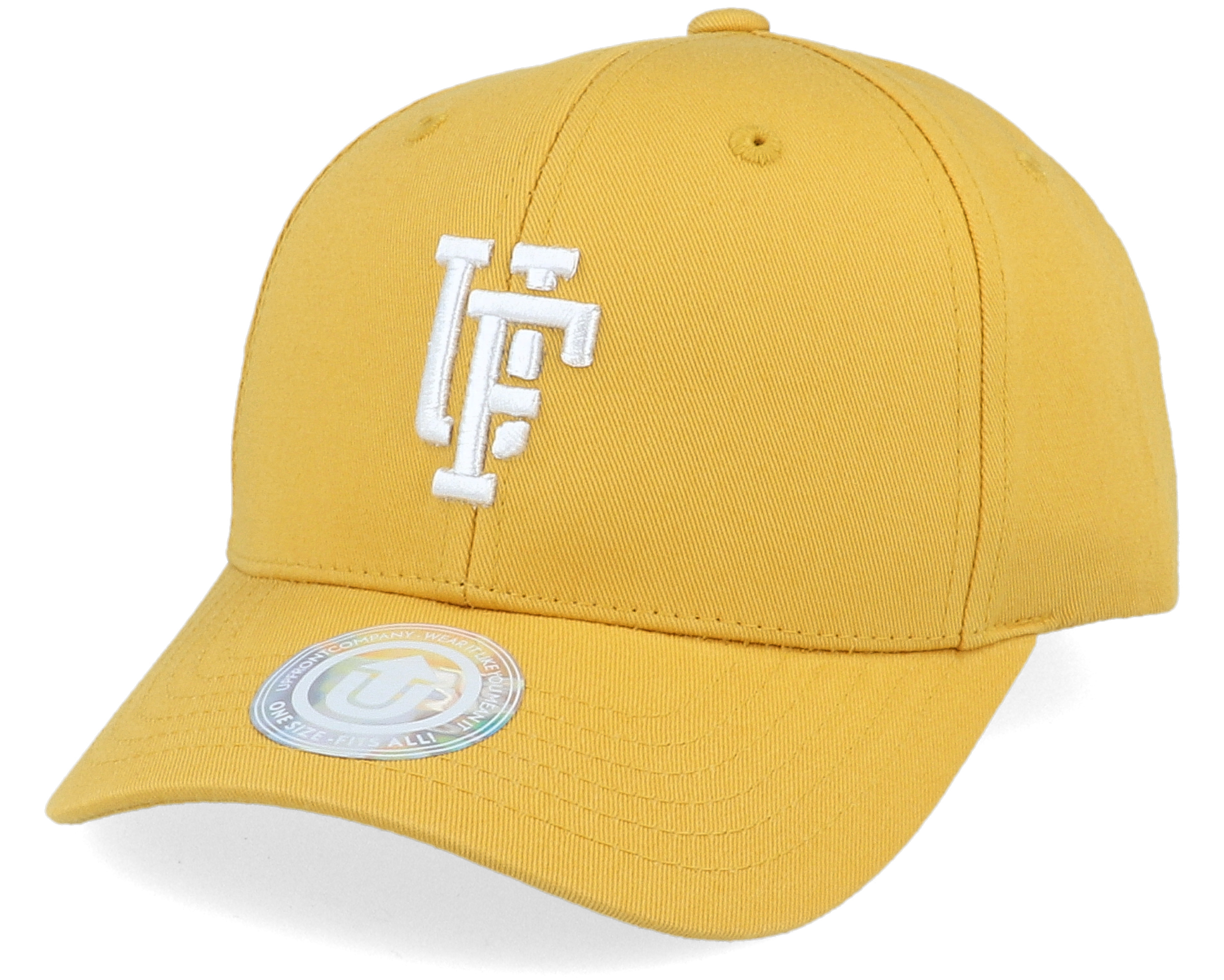 Kids Spinback Youth Baseball Cap Yellow Adjustable Upfront caps