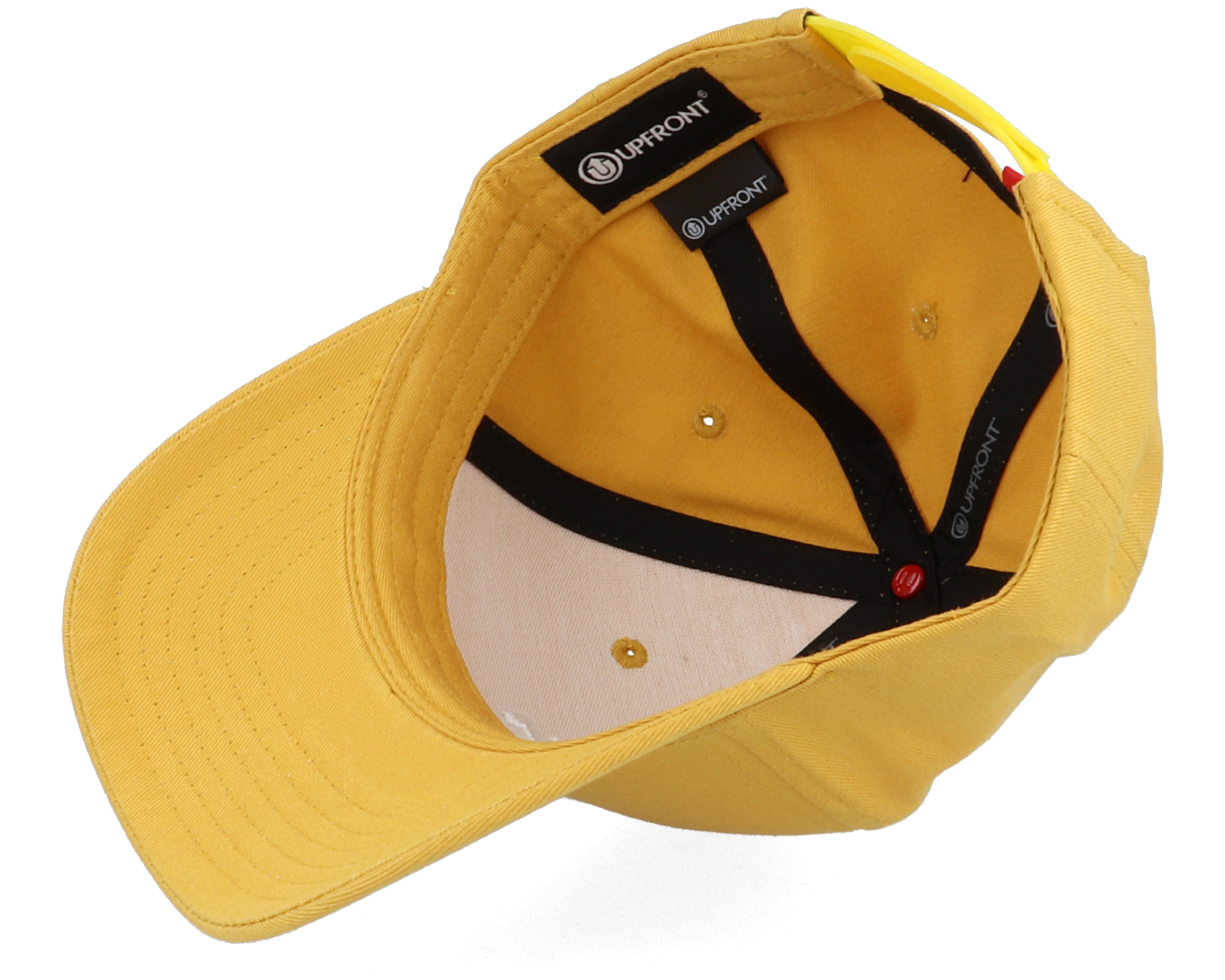 Kids Spinback Youth Baseball Cap Yellow Adjustable Upfront caps