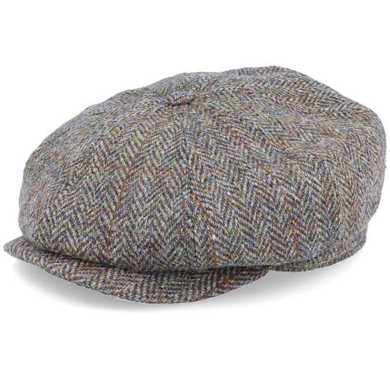 herringbone harris tweed flat cap
