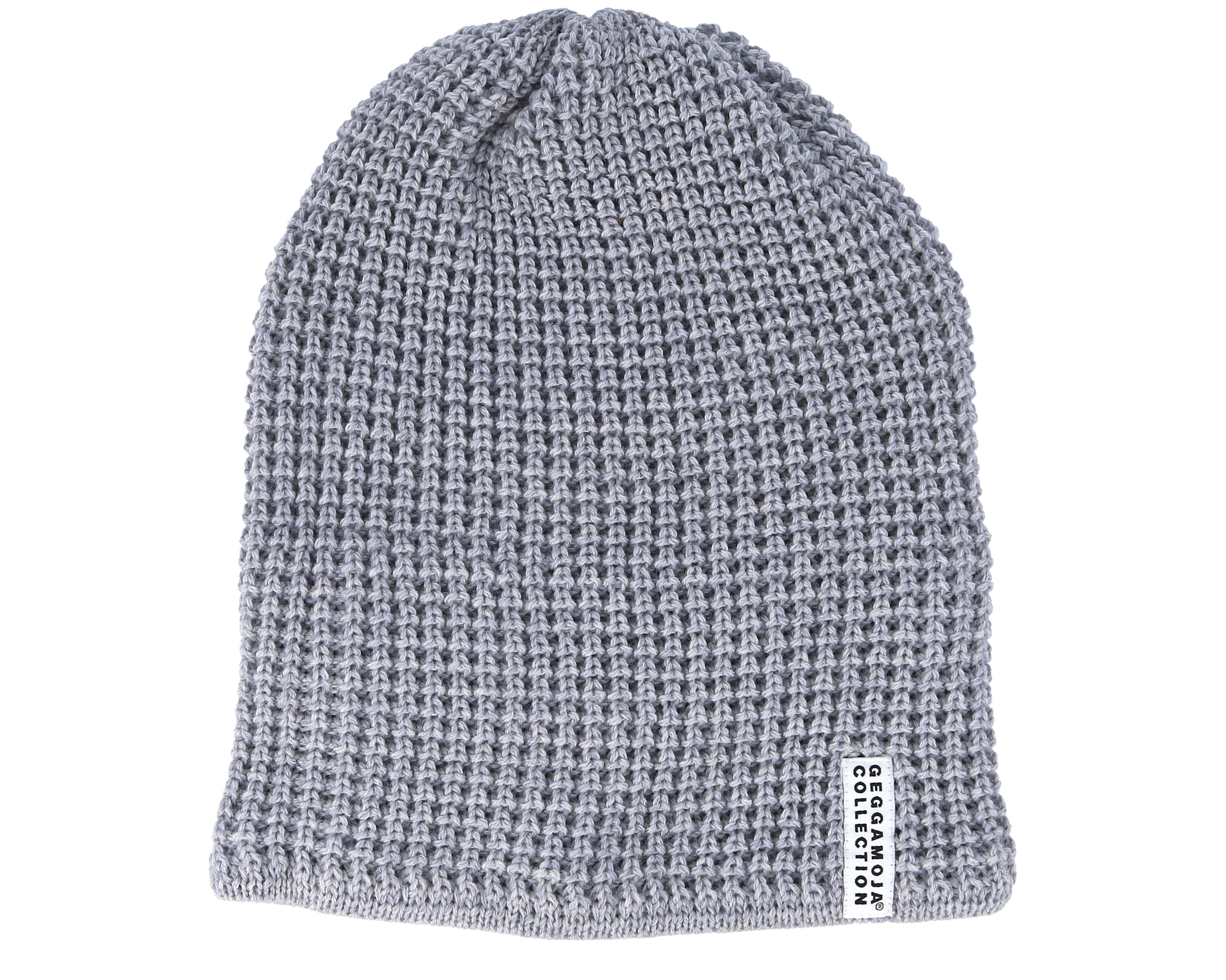 Kids Knitted Grey Beanie Geggamoja mössa Hatstore.se