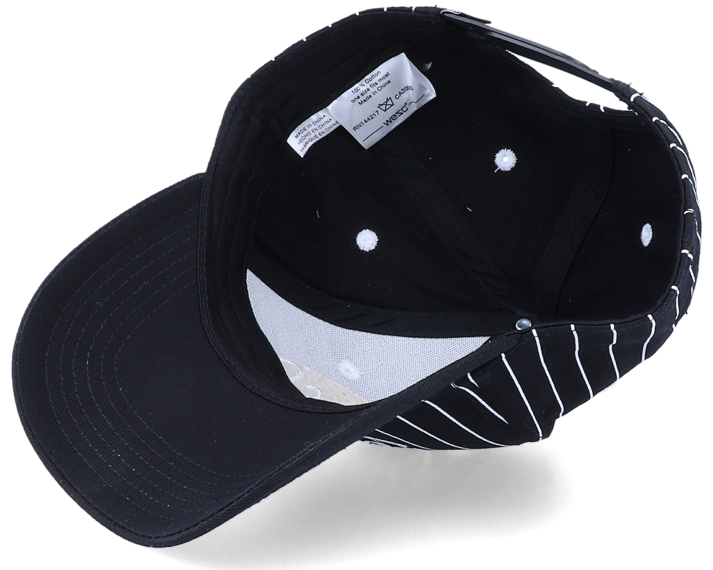 Pinstripe Hat Black Adjustable Wesc caps