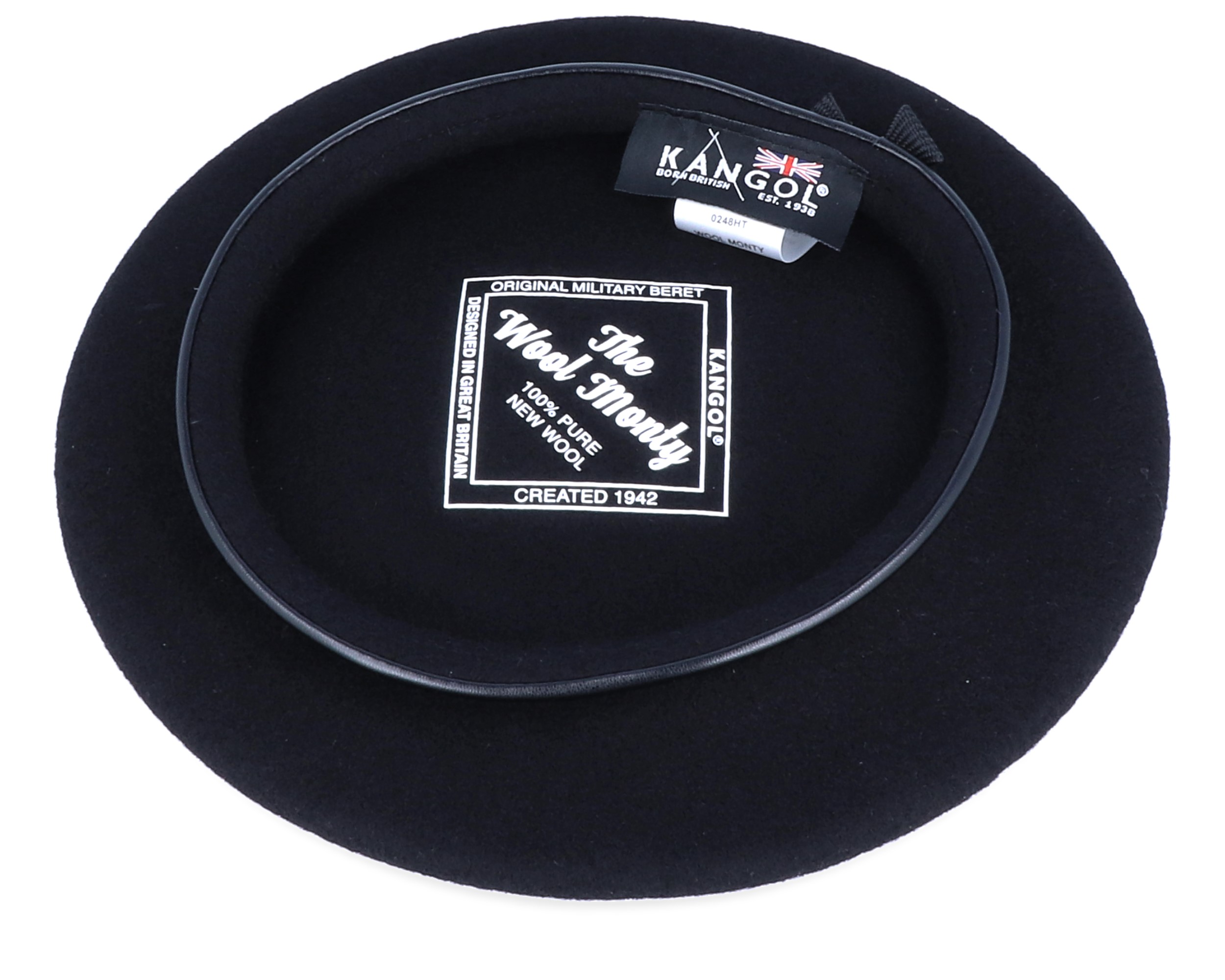 Monty Black Beret Kangol hats Hatstore.co.uk