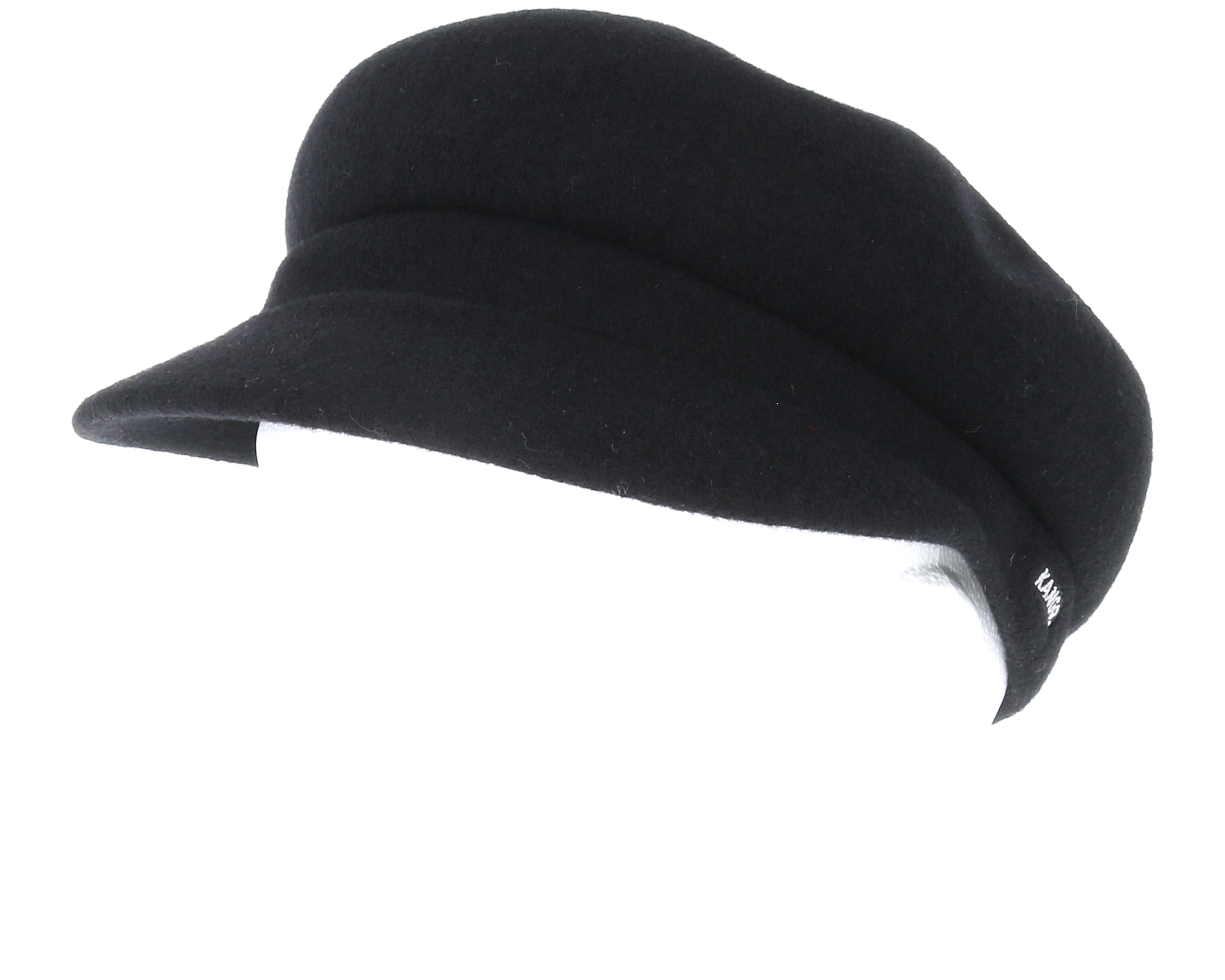 Kangol wool flat cap black