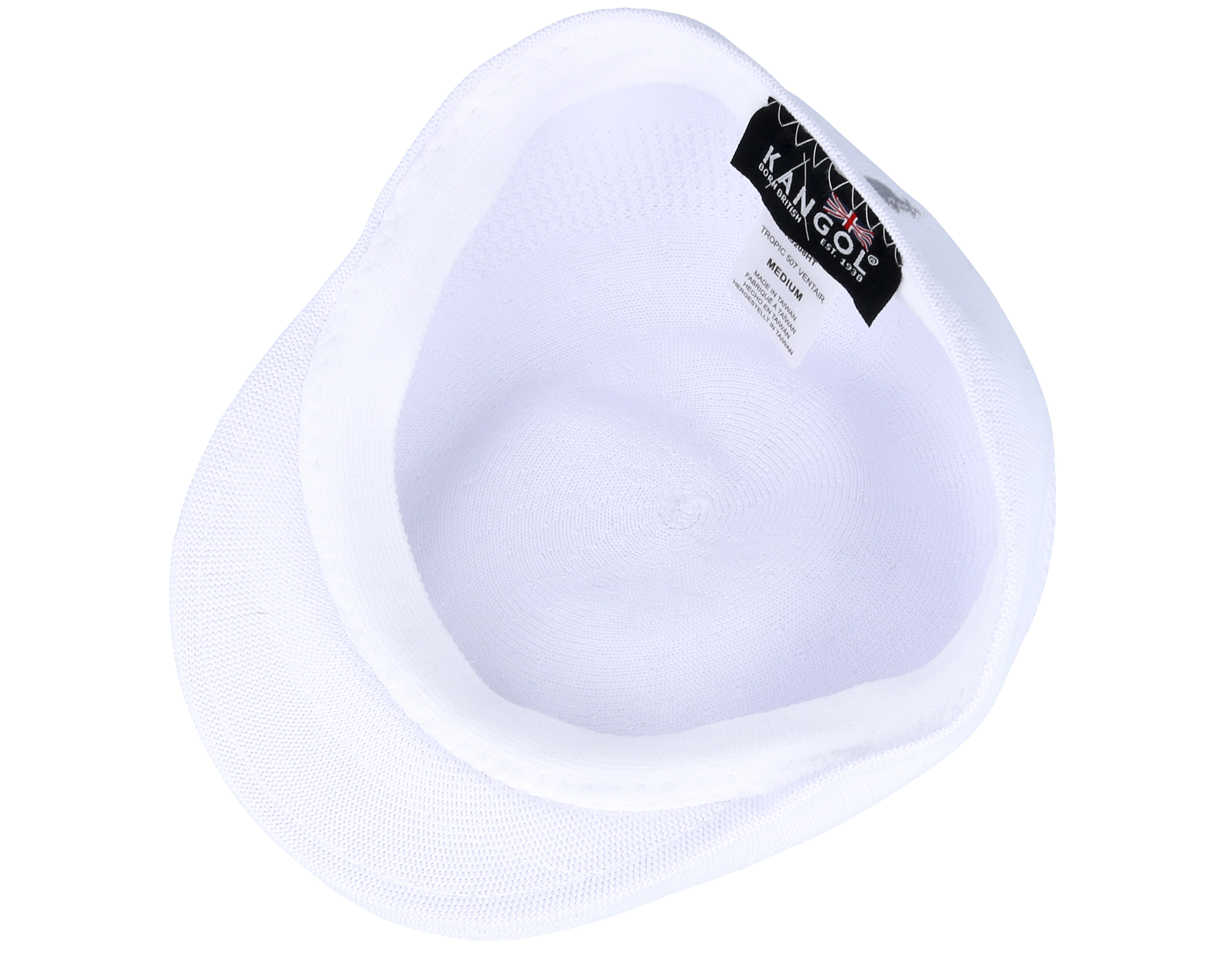 Tropic 507 Ventair White Flat Cap Kangol caps Hatstore.co.uk