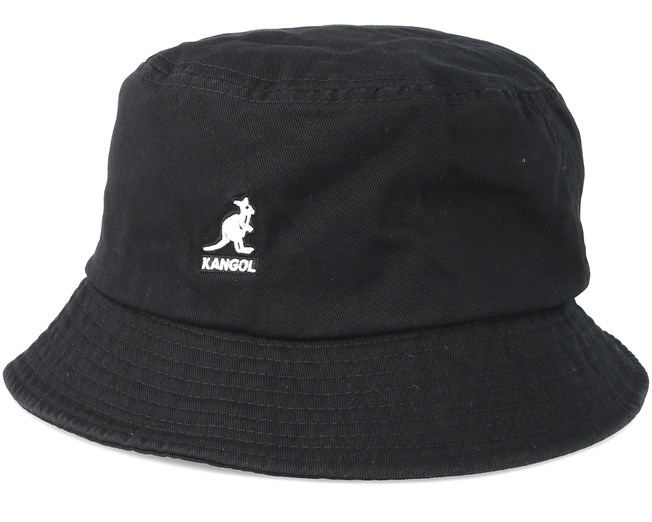kangol washed bucket hat black