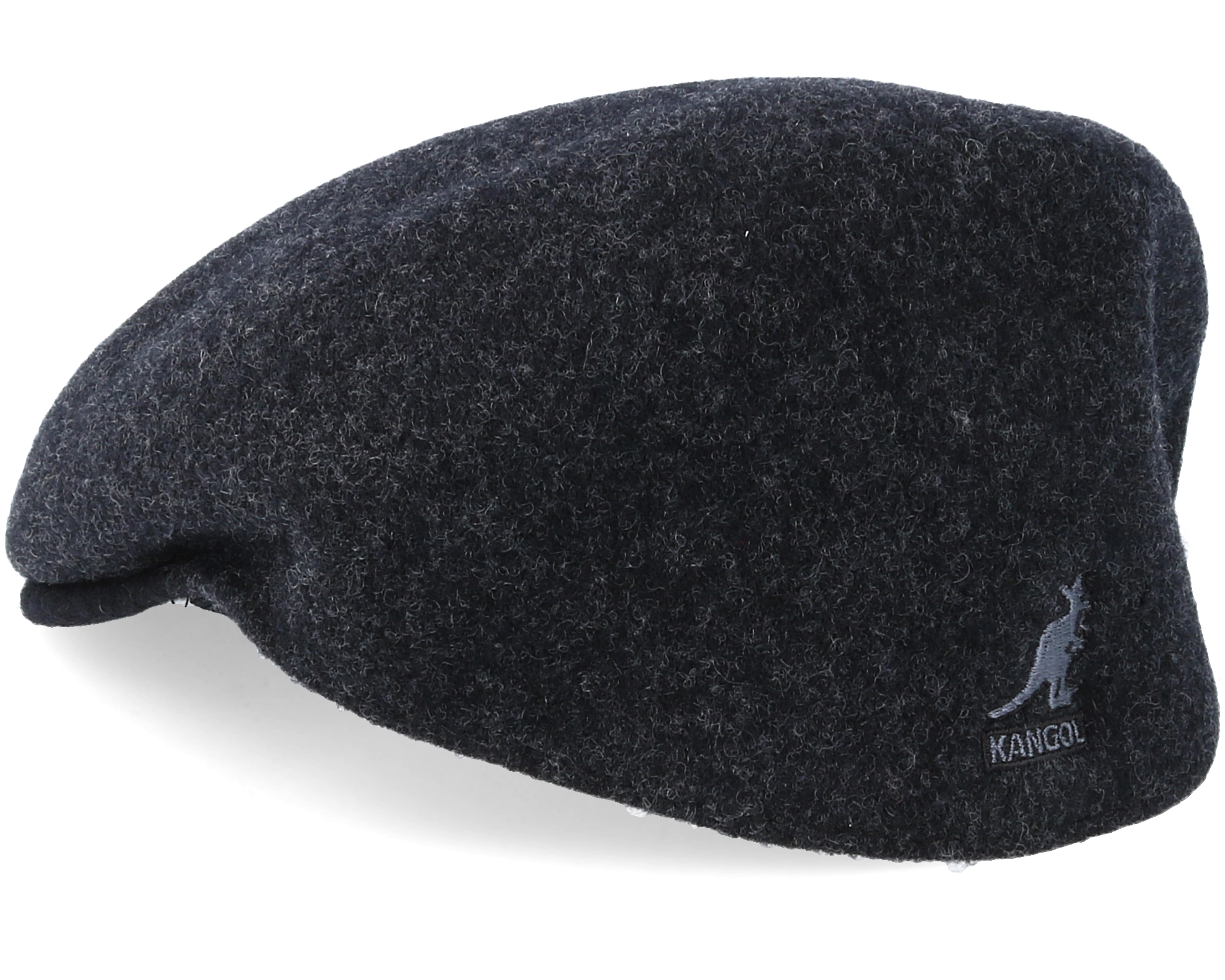 Wool Black Flat Cap Kangol caps Hatstore.co.uk