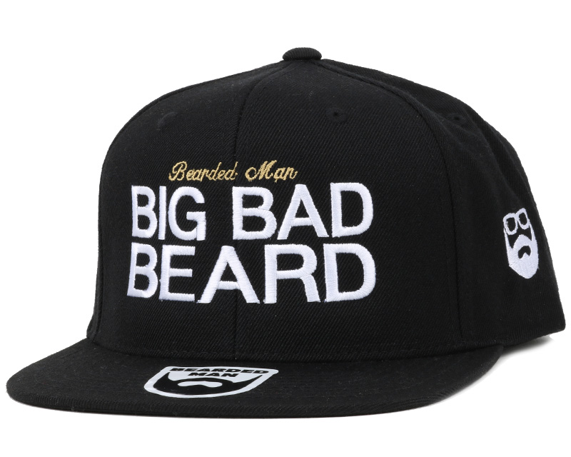 Big Bad Beard Black/White Snapback Bearded Man caps