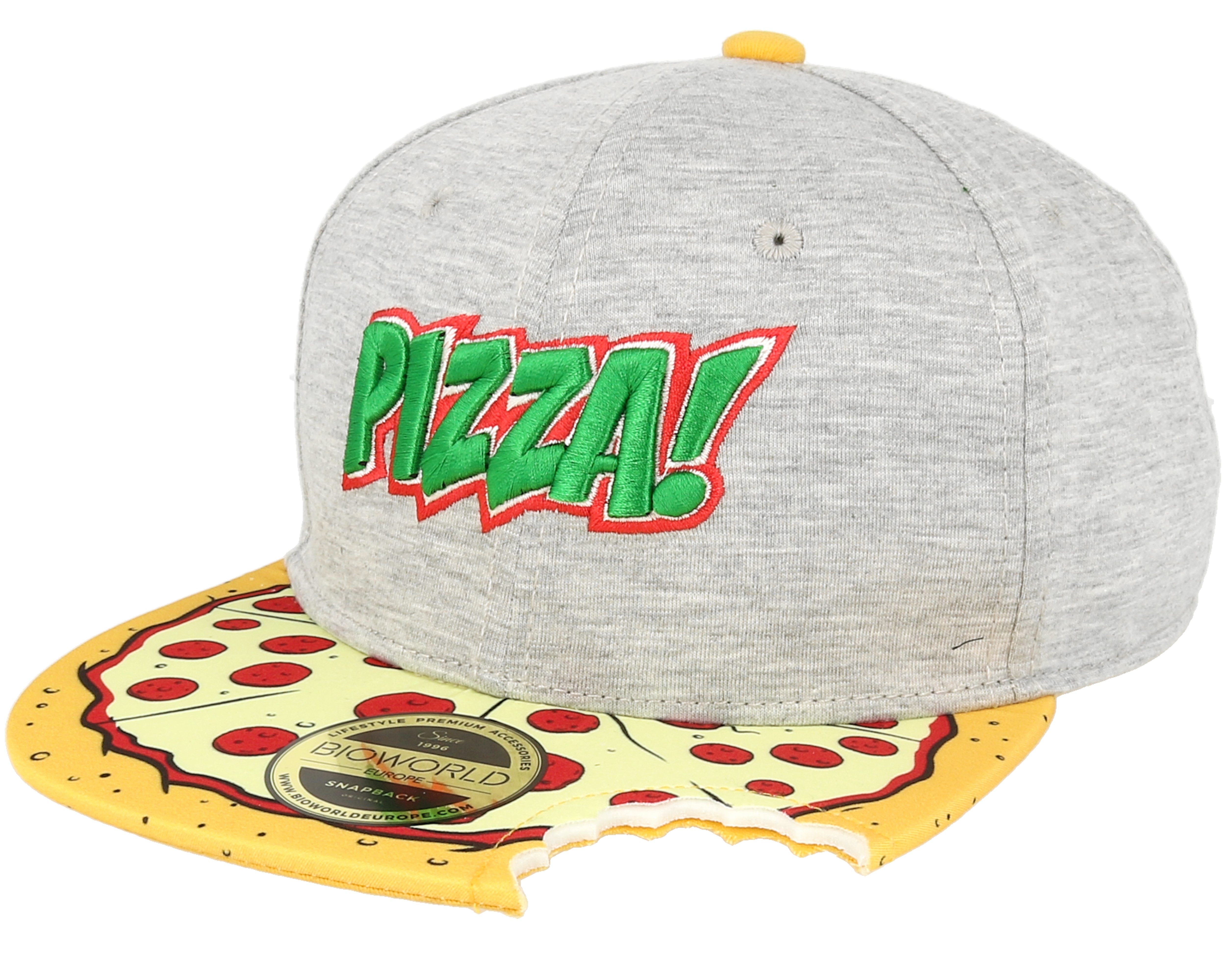 Teenage Mutant Ninja Turtle Pizza With Cut Out Grey Snapback Bioworld 