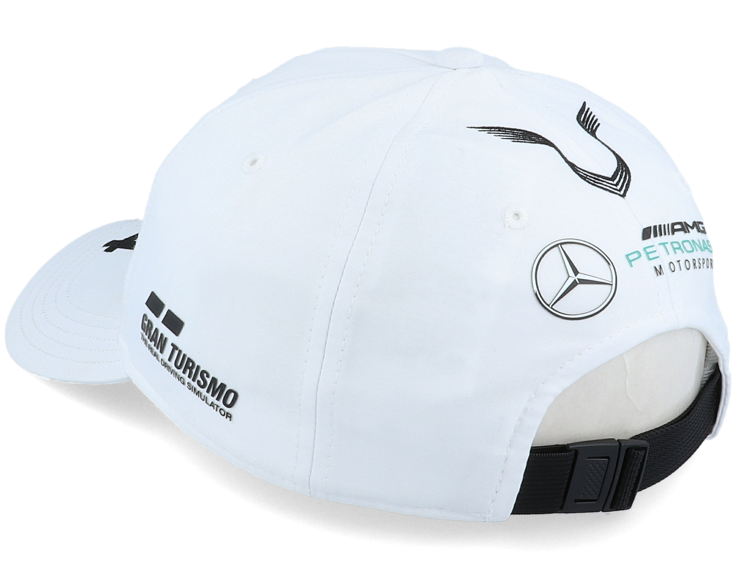 Mercedes Rp Lewis Driver Baseball Cap 2 White Adjustable Formula One