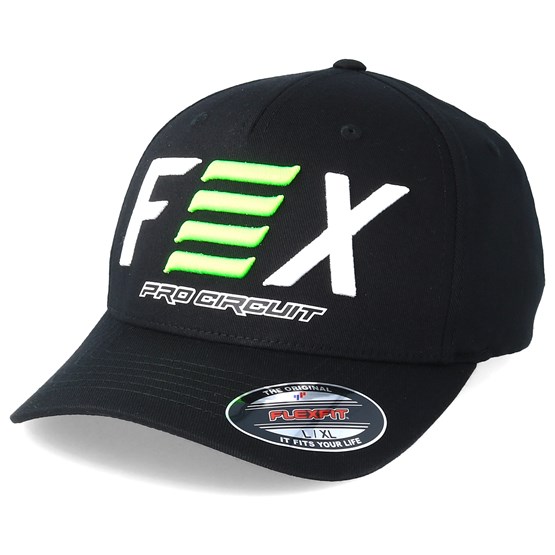 Large//X-Large Black Fox Racing Pro Circuit Flexfit Hat