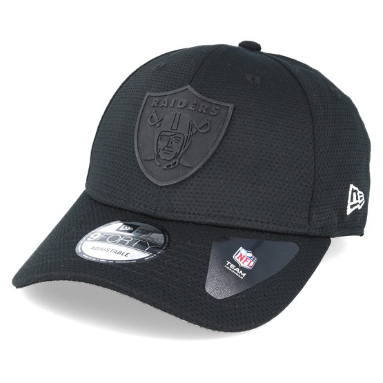 Keps Oakland Raiders Rubber Logo Mesh Black Adjustable - New Era - Svart Reglerbar
