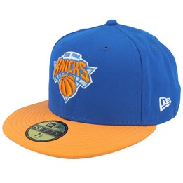 New York Knicks Blue Orange Lid Orange White NY New Era 59Fifty Fitted Hat