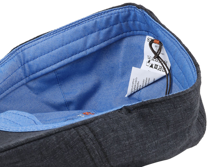 Putnam Linen Dark Navy Flat Cap Stetson caps Hatstore.co.uk