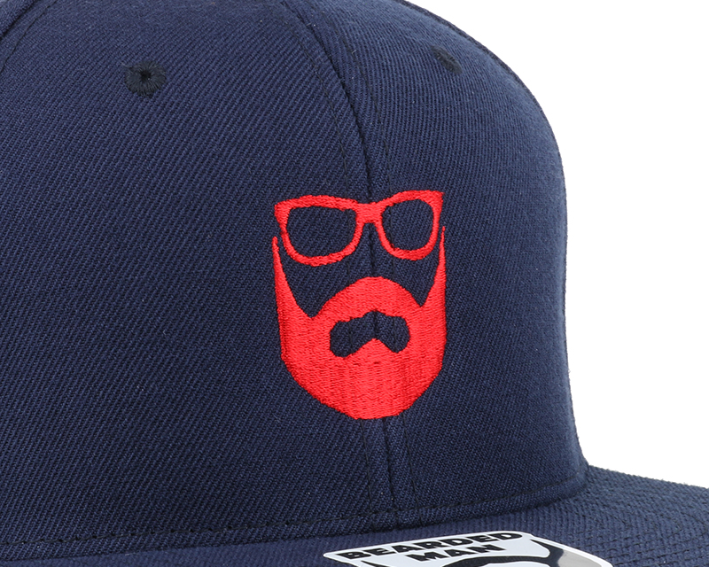 Logo Navy/Red Snapback Bearded Man caps Bearded Man