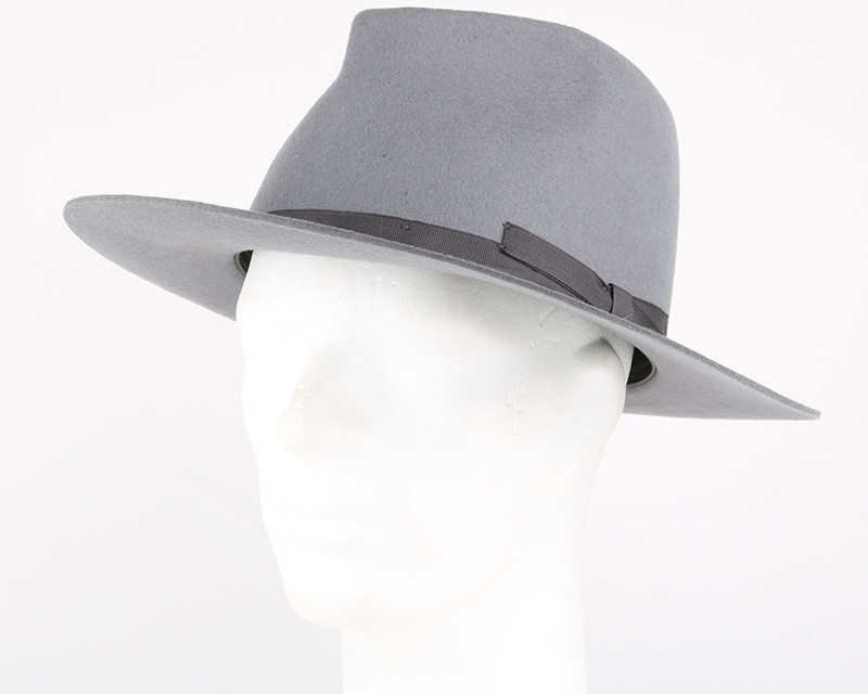 Manhattan Light Grey Fedora Brixton hats Hatstore.co.uk