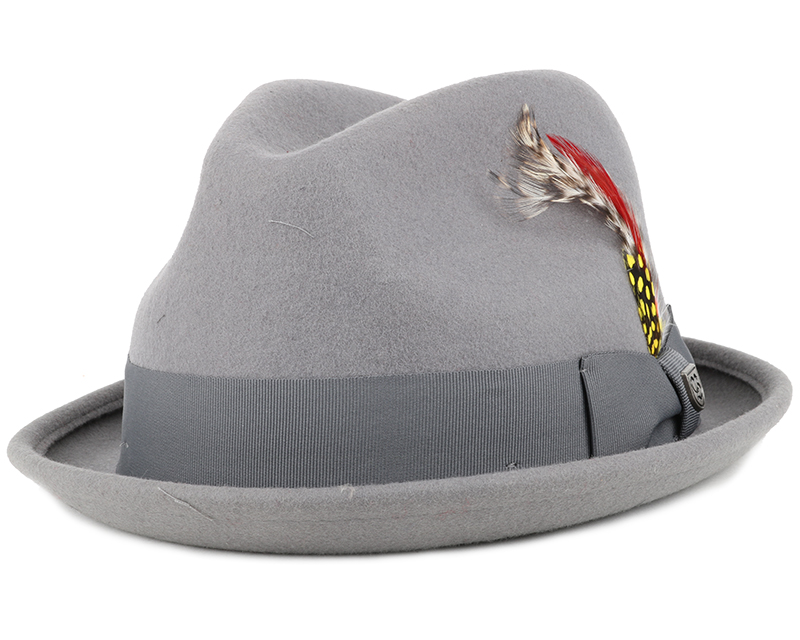 Gain Light Grey Fedora Brixton hats Hatstore.co.uk