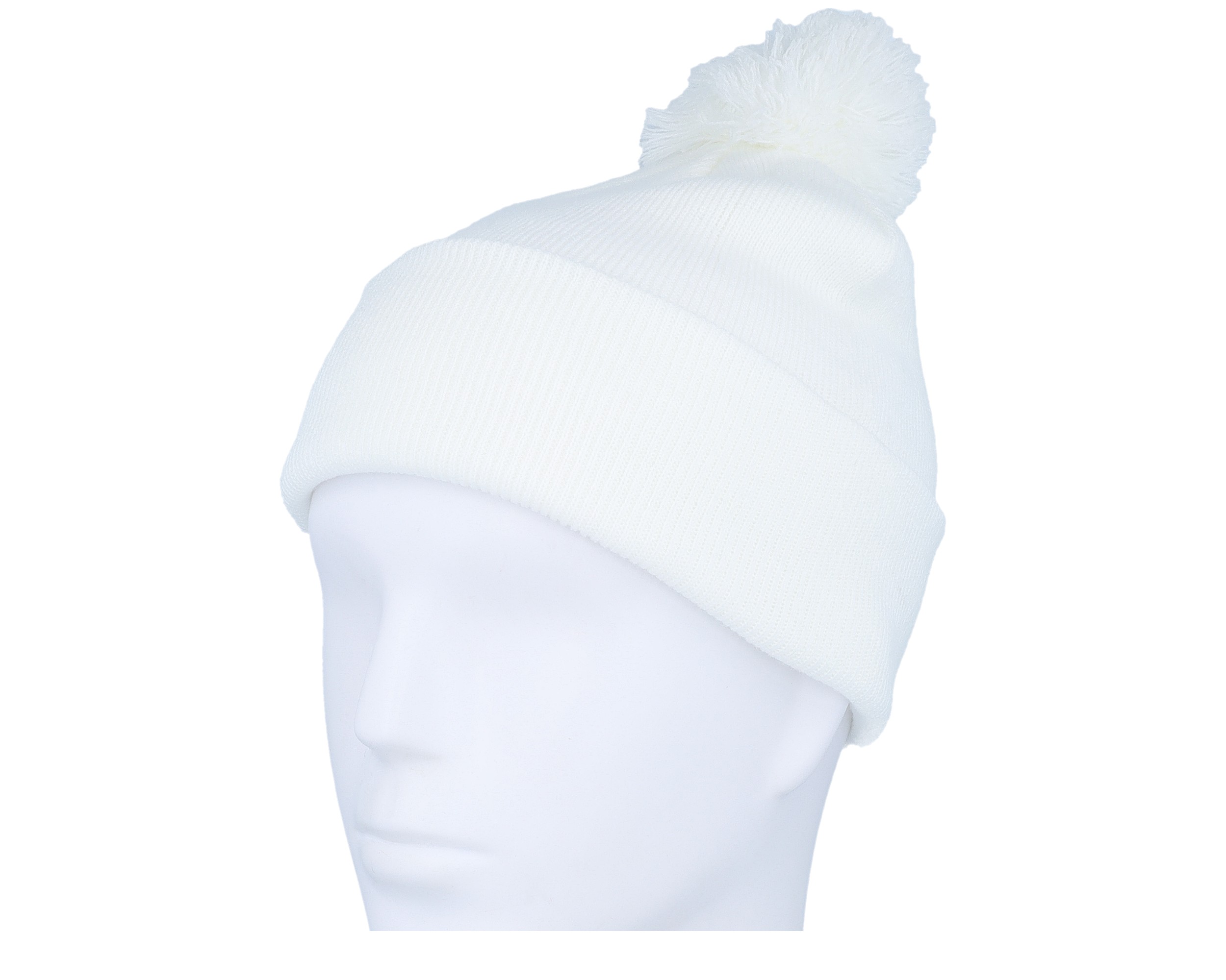 white beanie with pom