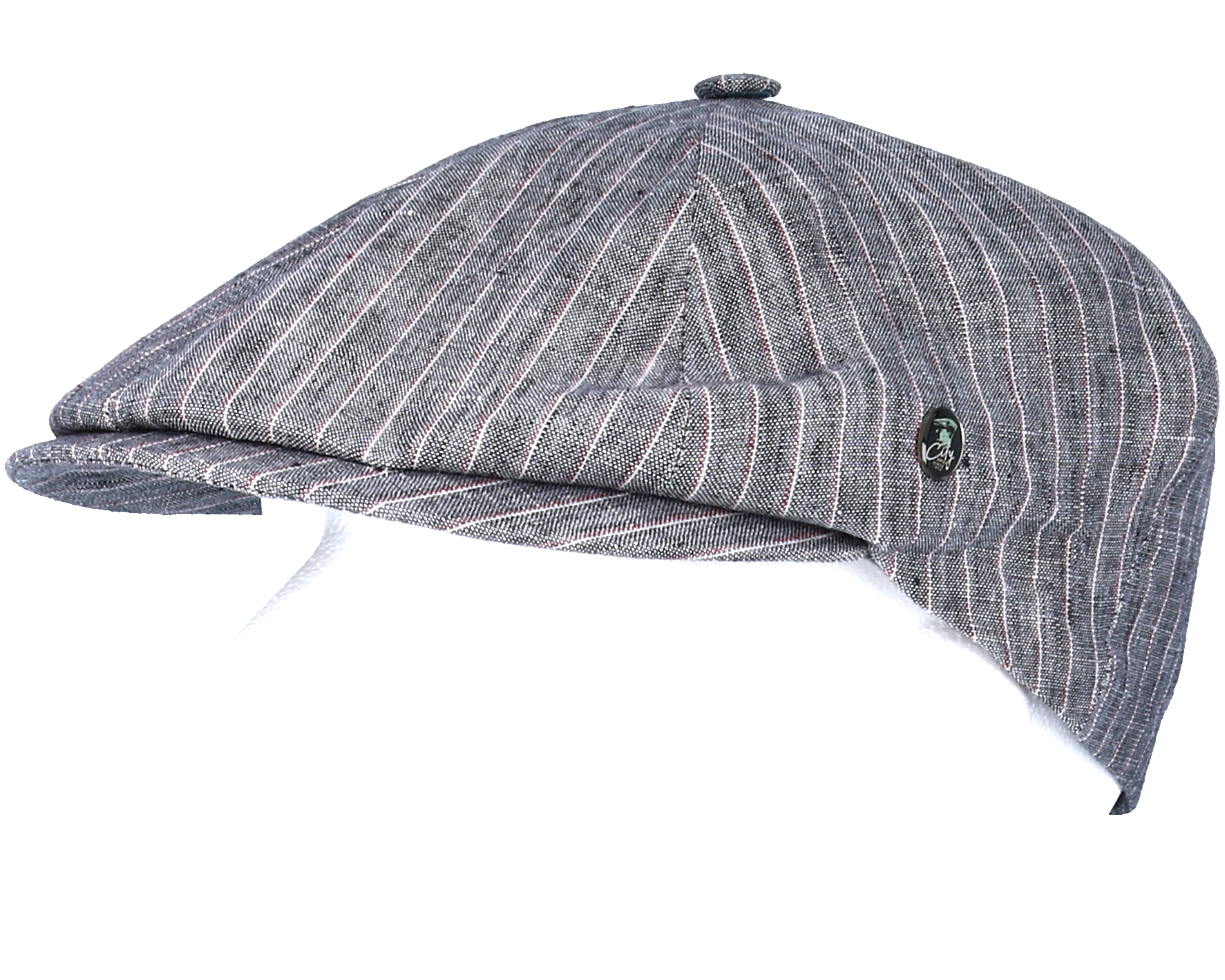 Sixpence Stripe Grey Flat Cap City Sport caps