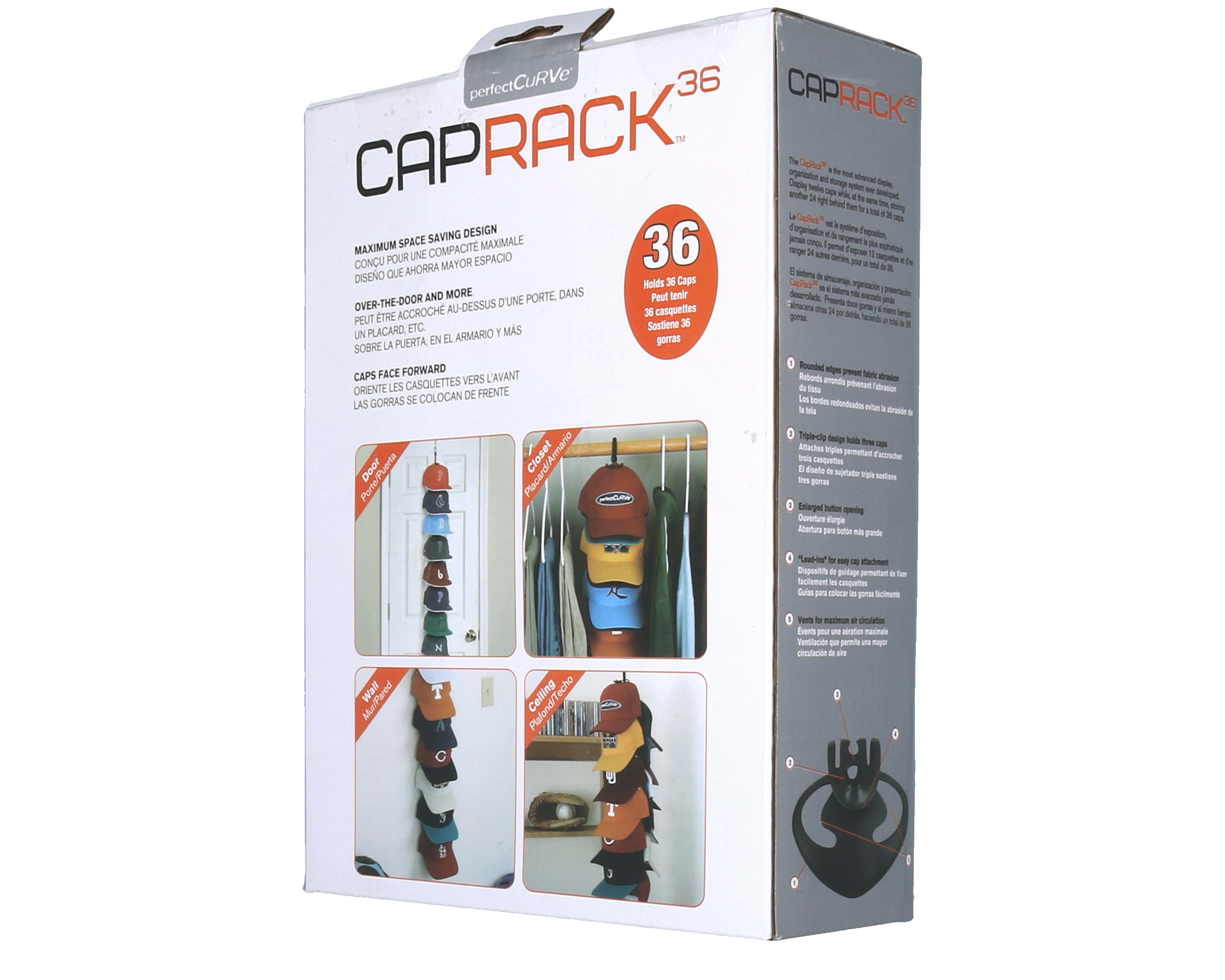 Cap Rack 36 Caps System Black Perfect Curve accessories