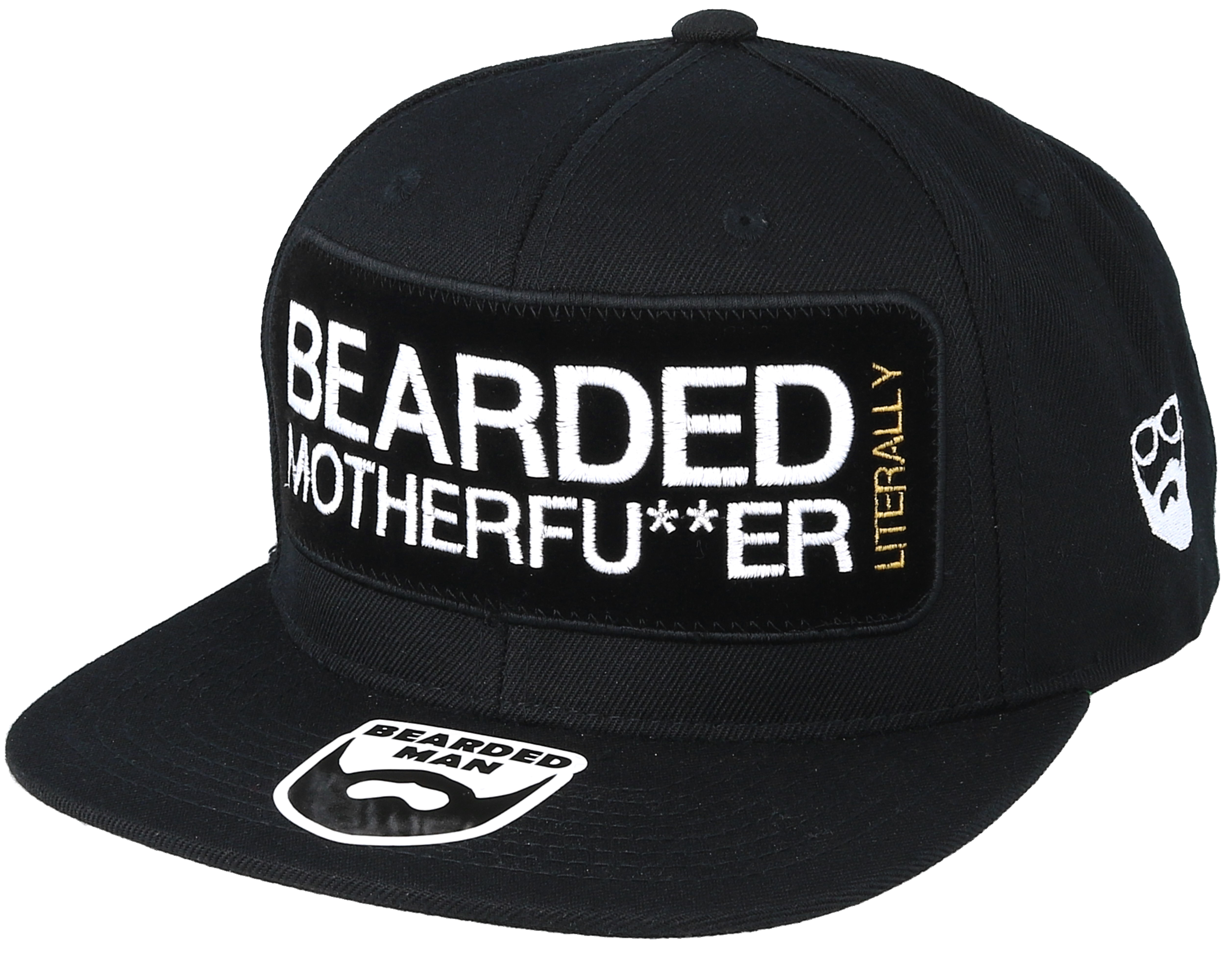 Bearded MF Frame Black Snapback Bearded Man caps Bearded Man