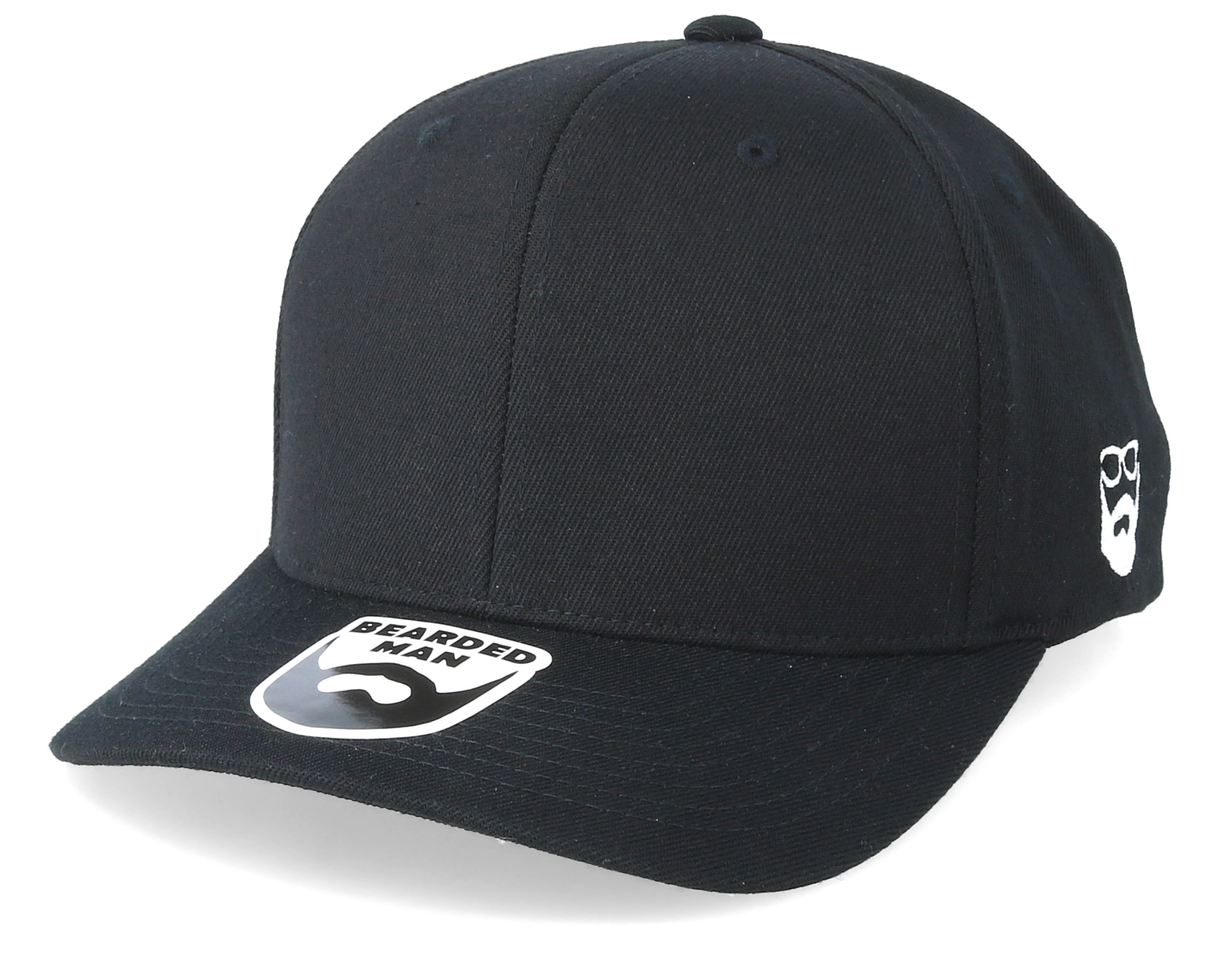 Blank With Side Logo 110 Black Adjustable - Bearded Man caps | Hatstore ...