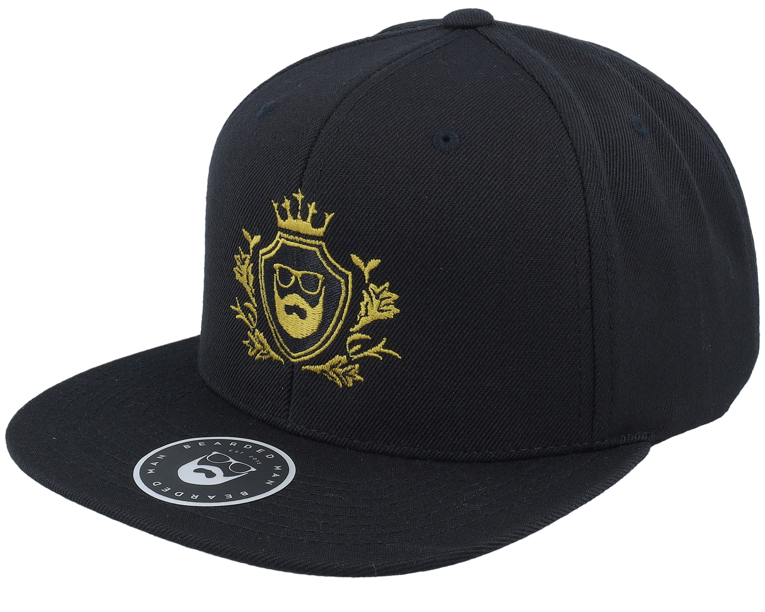 Golden Crest Black/Gold Snapback Bearded Man caps