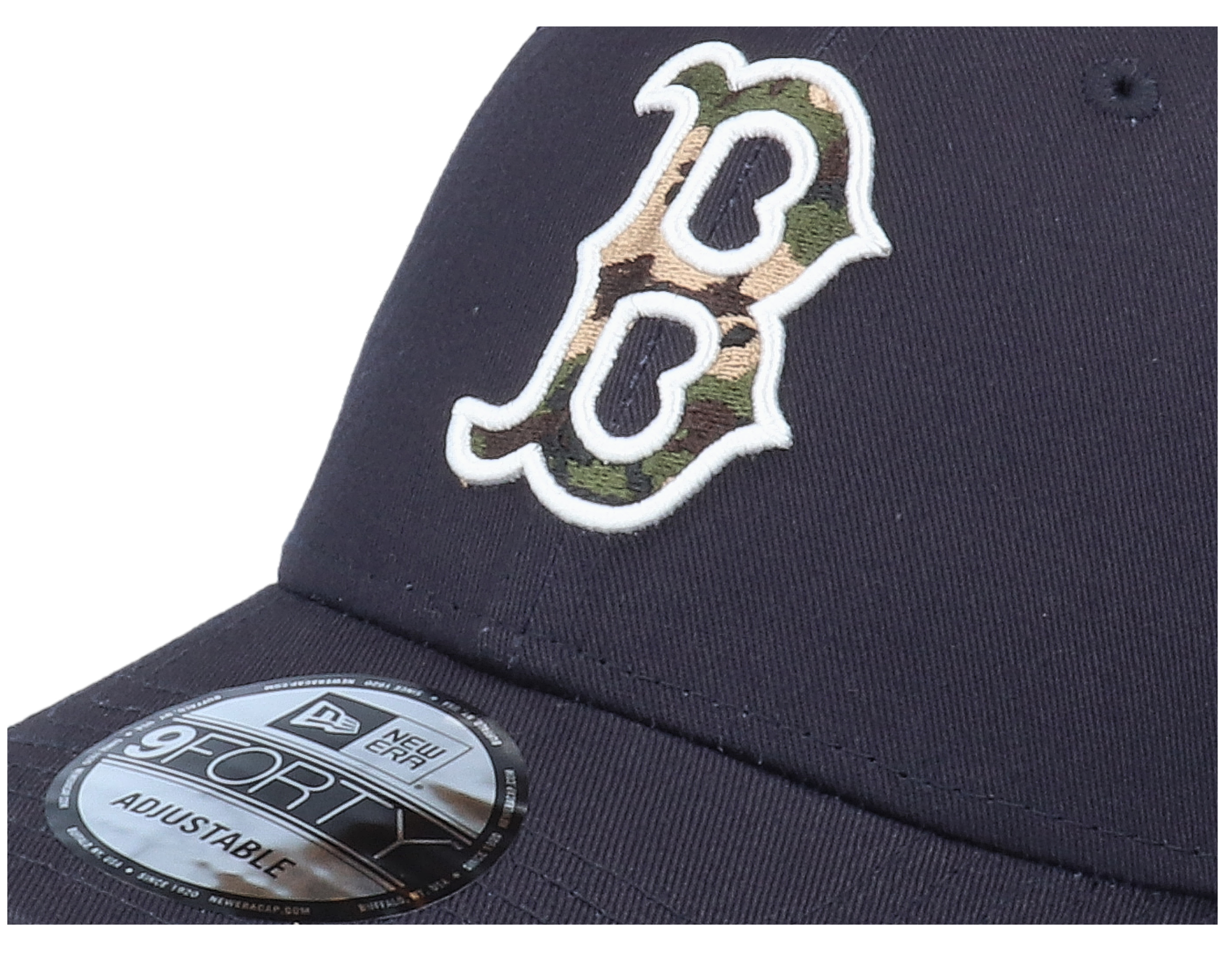 New Era 9FORTY Boston Red Sox – Cappellino Regolabile Con Visiera Curva – Camouflage Infill Navy – Taglia Unica, Ufficiale MLB