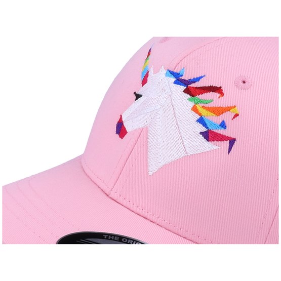Kids Rainbow Paper Unicorn Pink Flexfit Origami Caps Hatstore
