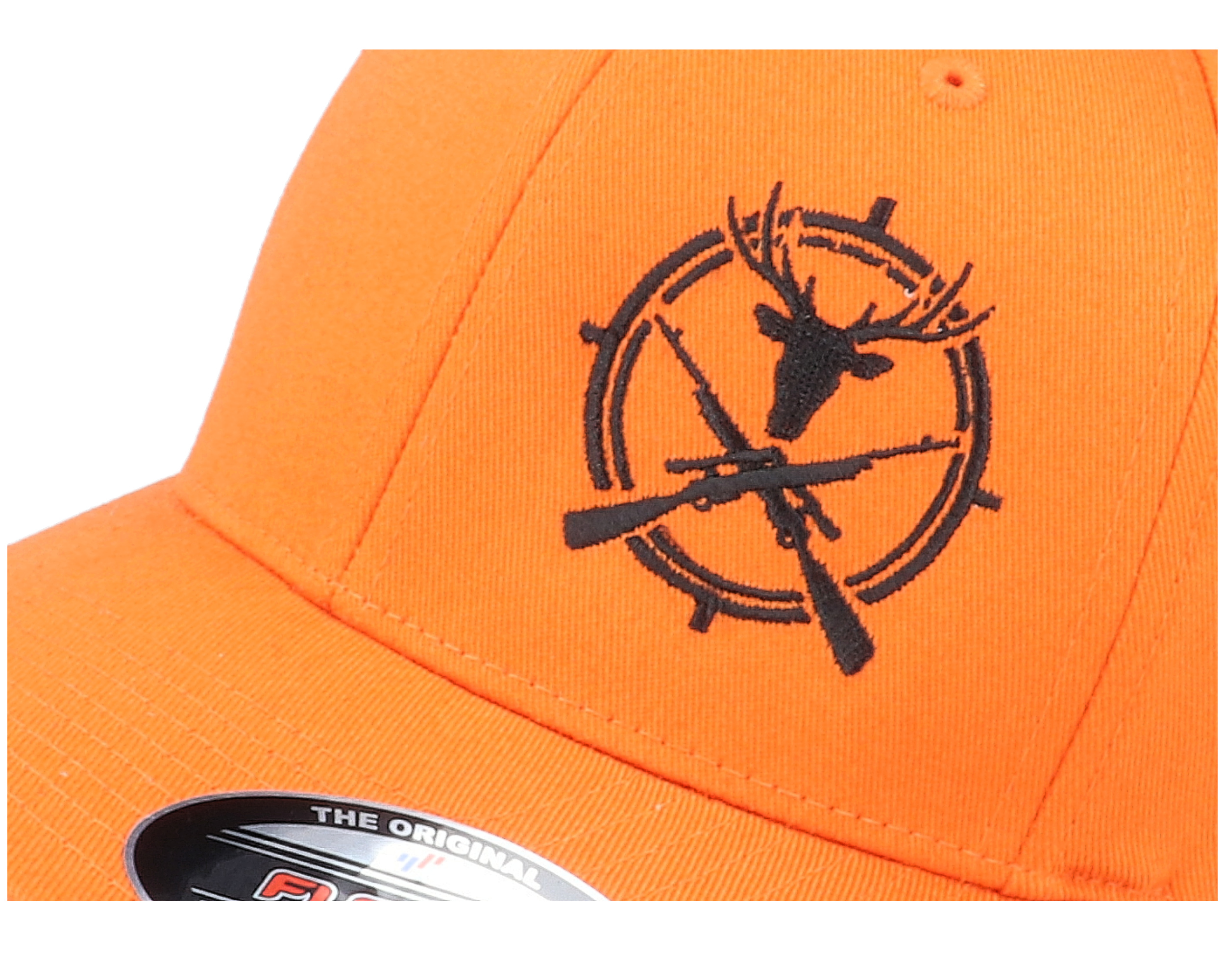 Rifle Crosshair Buck Orange Flexfit Hunter caps